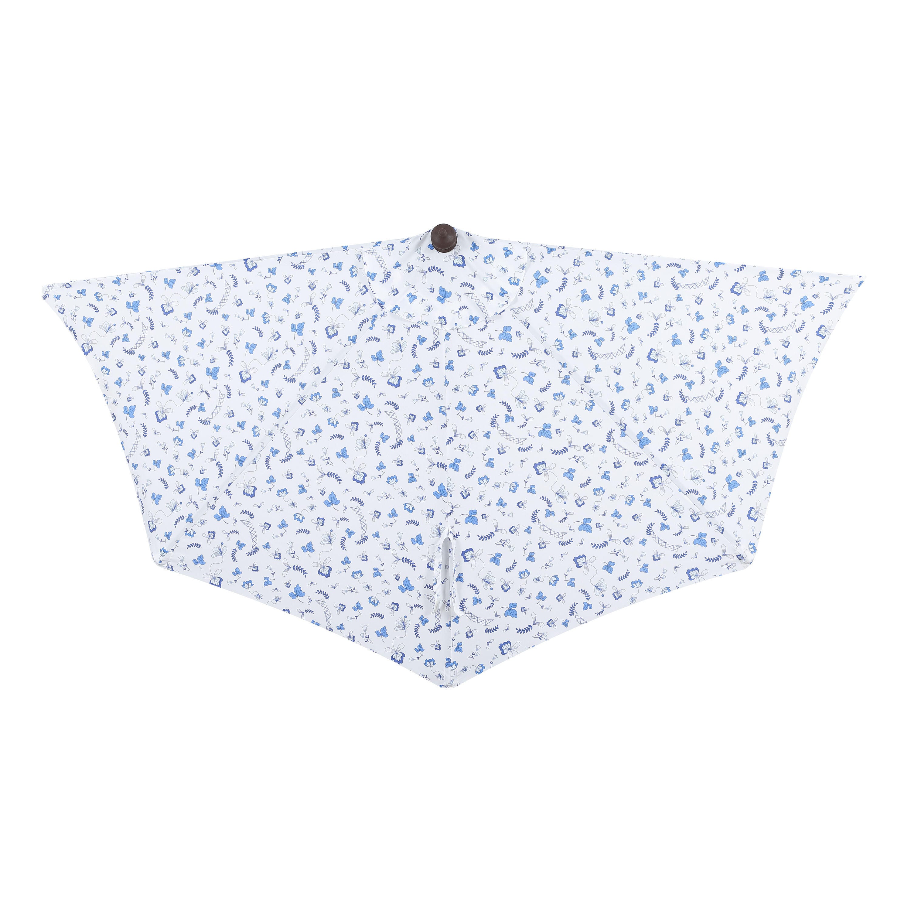 JONATHAN Y Beverly 9'  Outdoor Half-Tilted Umbrella, Blue/White/Cream, large