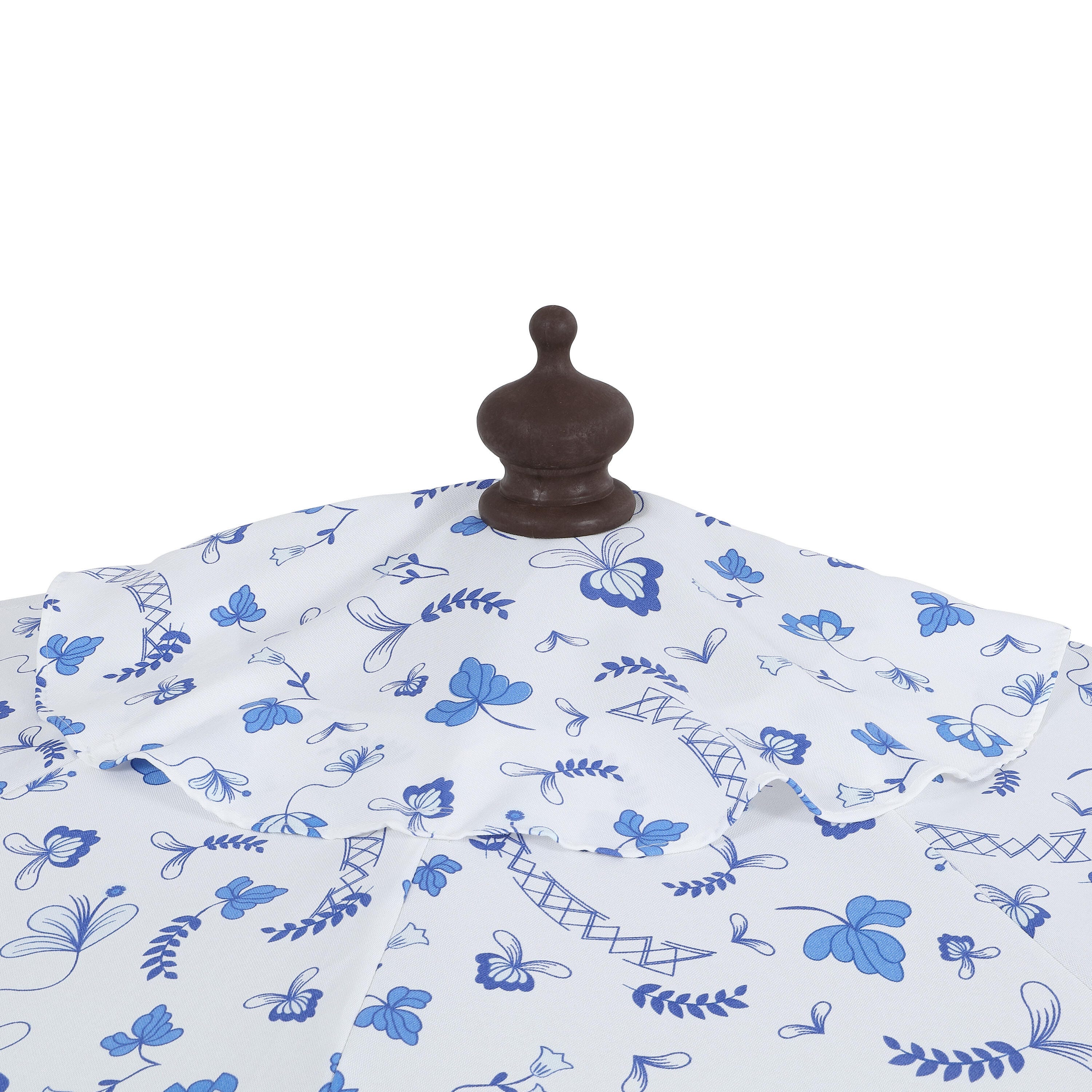 JONATHAN Y Beverly 9'  Outdoor Half-Tilted Umbrella, Blue/White/Cream, large