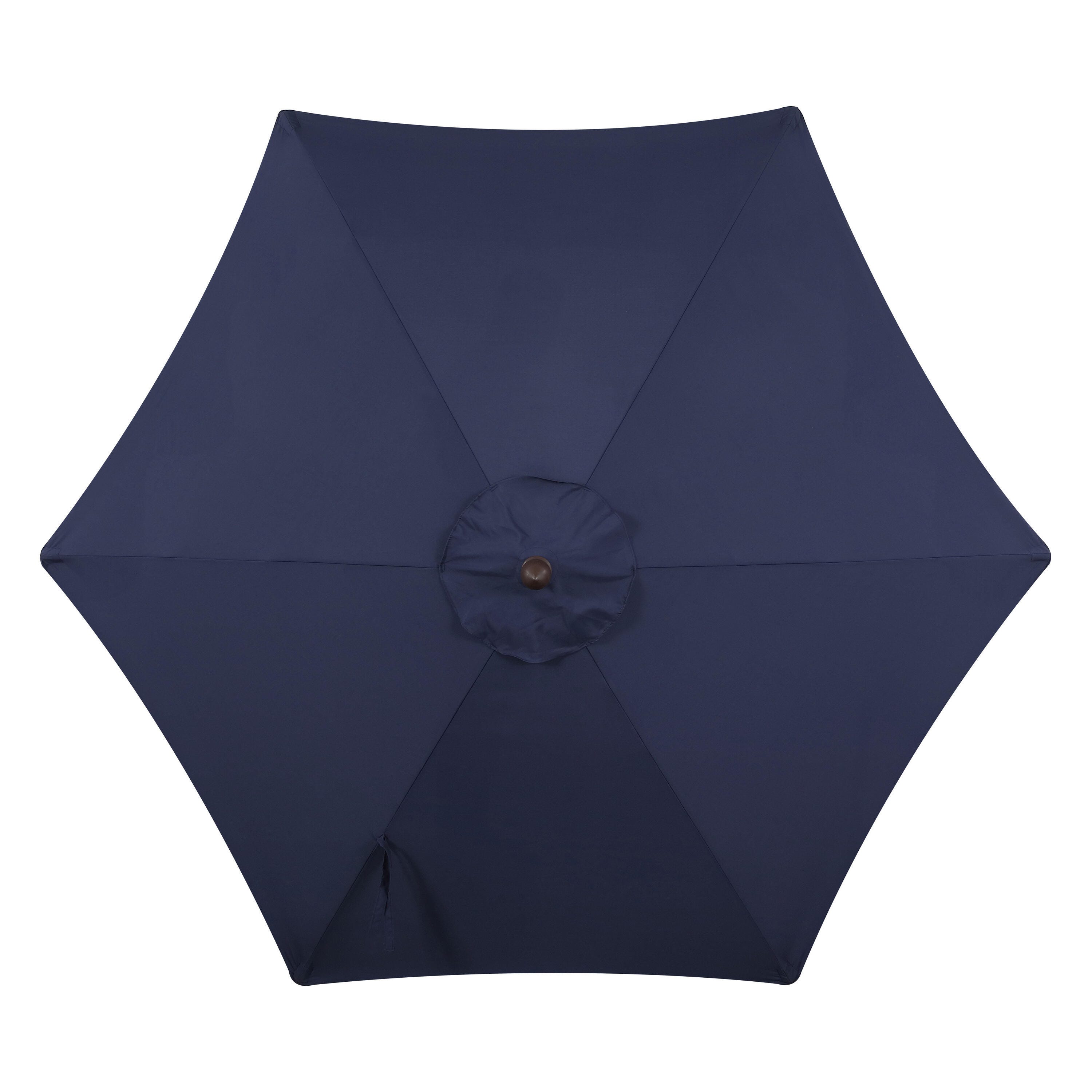 JONATHAN Y Collins 9'  Outdoor Tilted Umbrella, Navy/Cream, large
