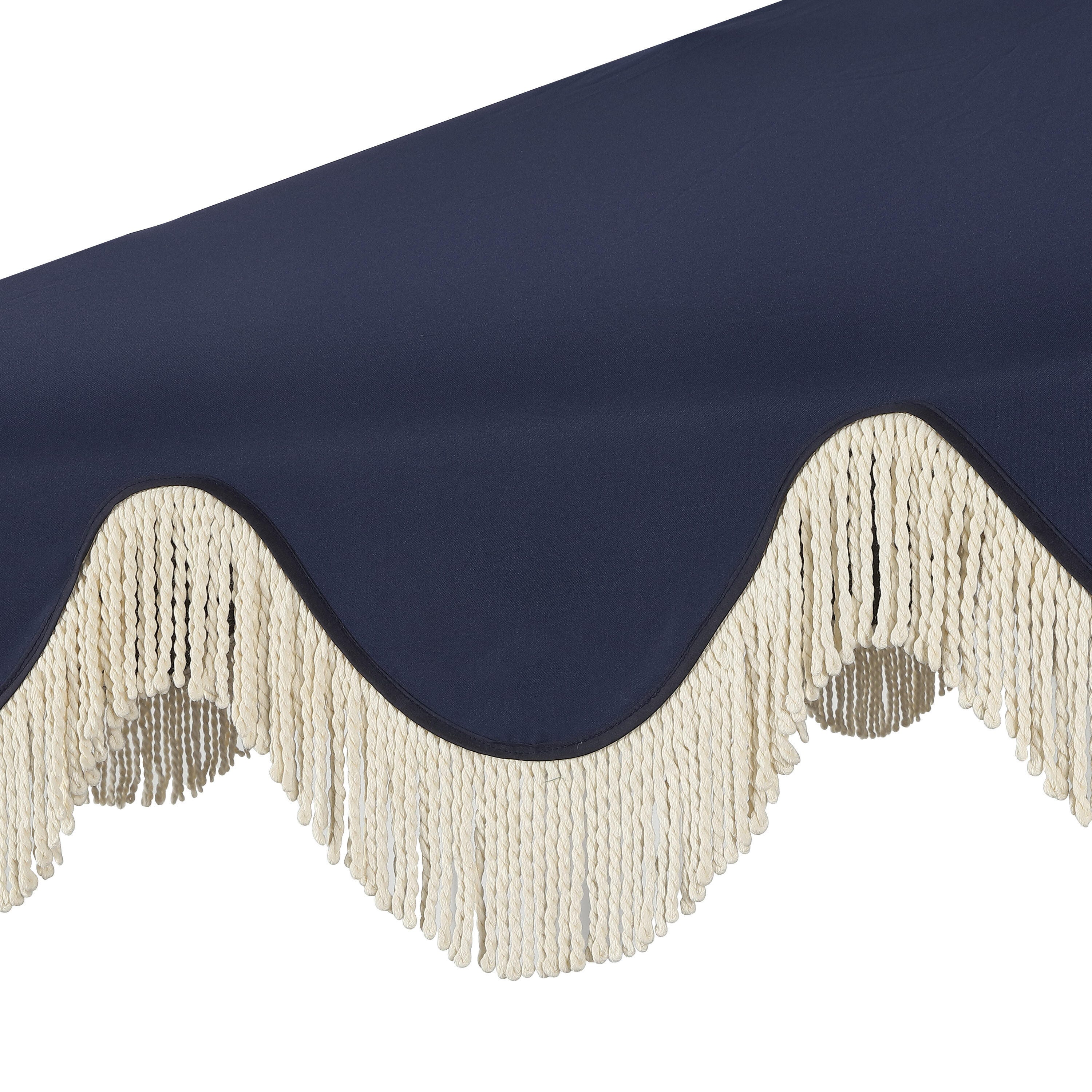 JONATHAN Y Collins 9'  Outdoor Tilted Umbrella, Navy/Cream, large