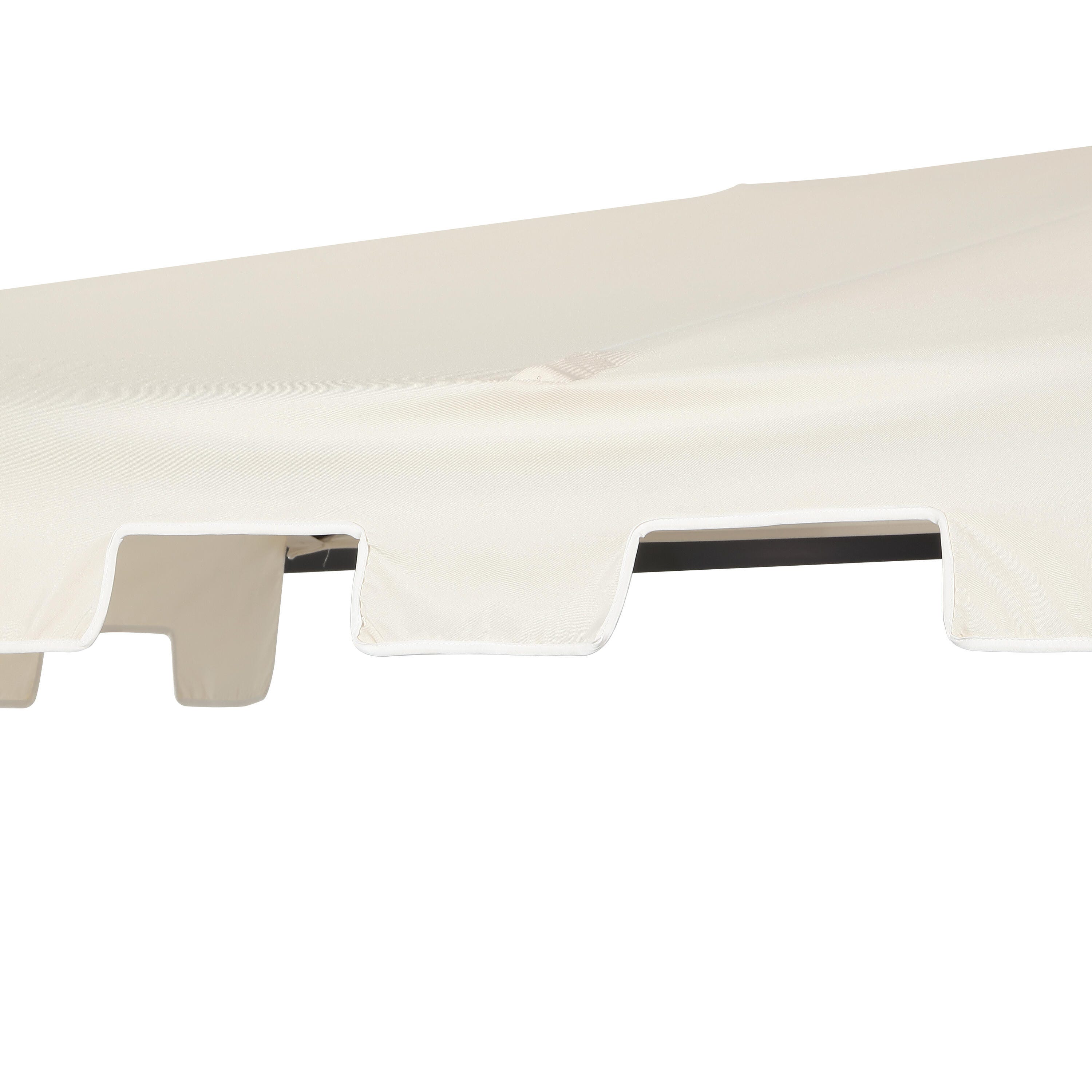 JONATHAN Y Sidney 9'  Outdoor Half Umbrella, Cream/White, large