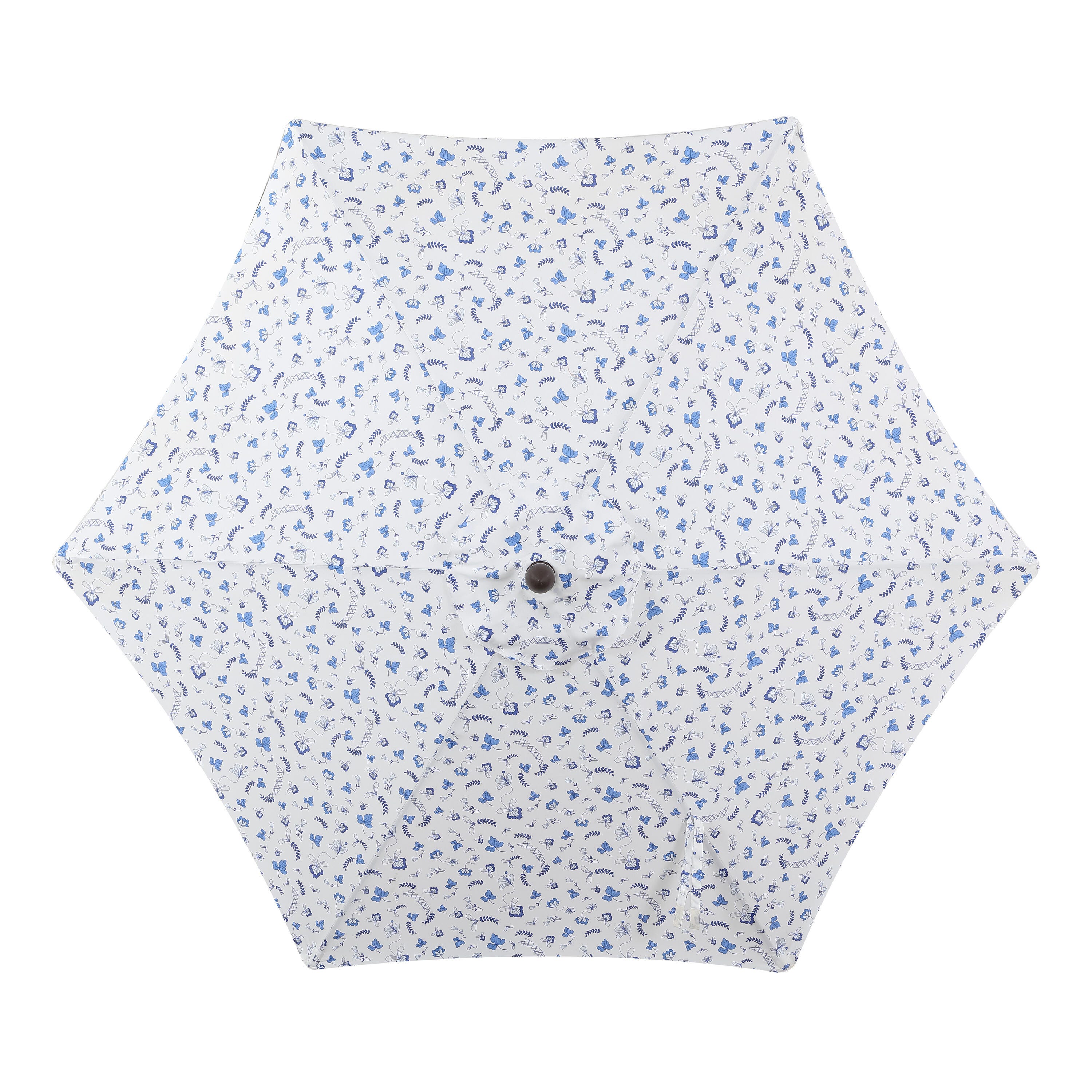 JONATHAN Y Collins 9'  Outdoor Tilted Umbrella, Blue/White/Cream, large