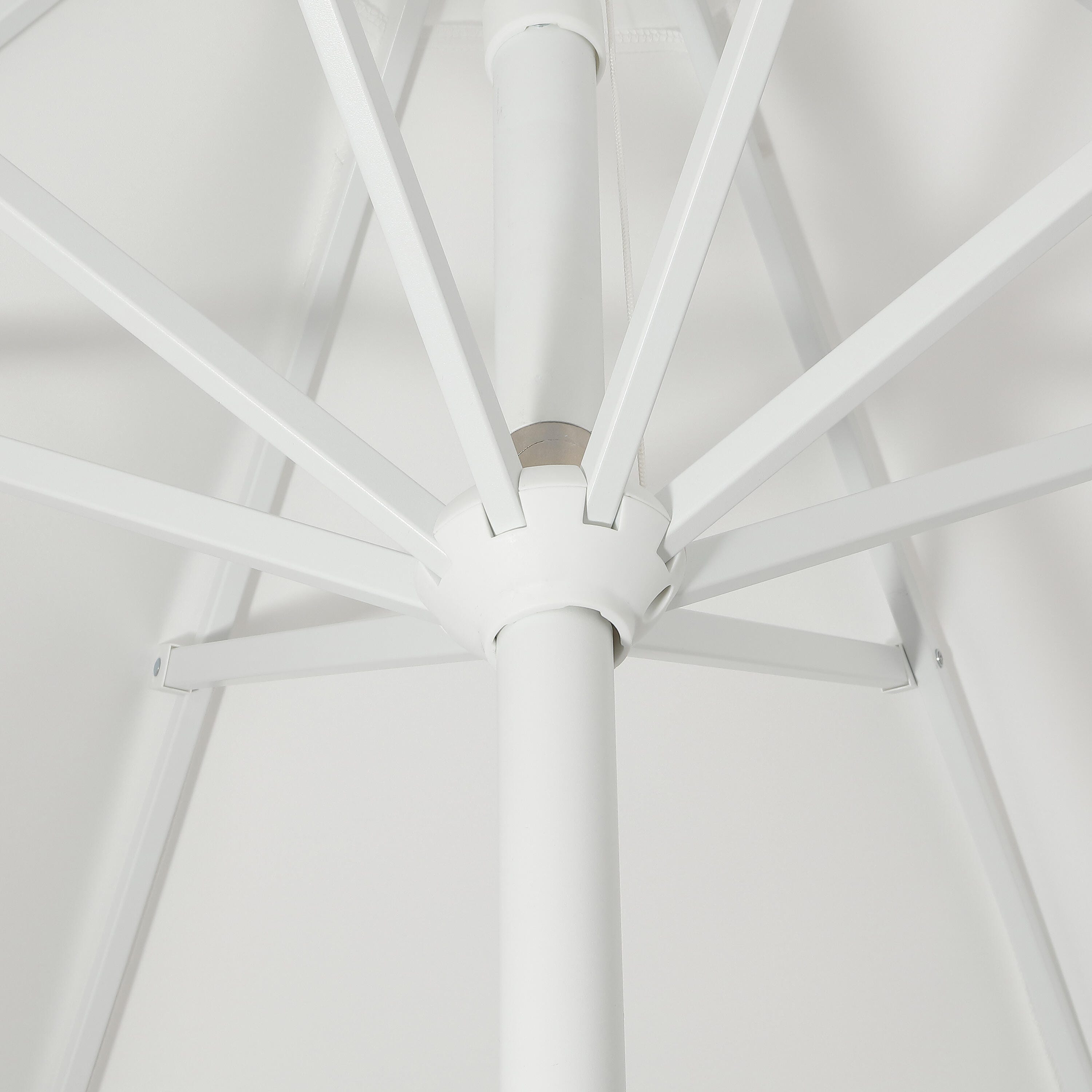 JONATHAN Y Baiona 9'  Outdoor Tilted Umbrella, White/Cream, large