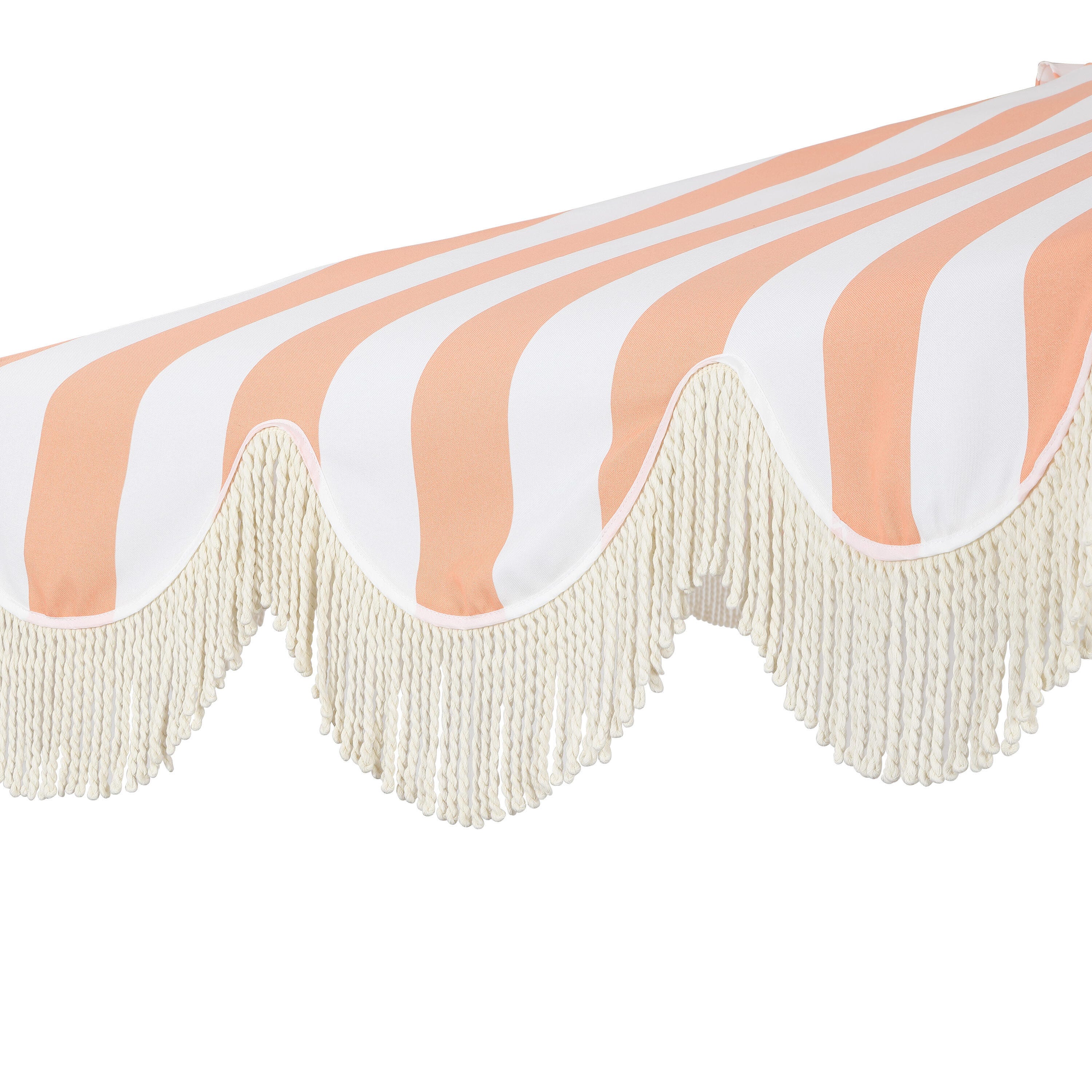 JONATHAN Y Beverly 9'  Outdoor Half-Tilted Umbrella, Coral Pink/White, large
