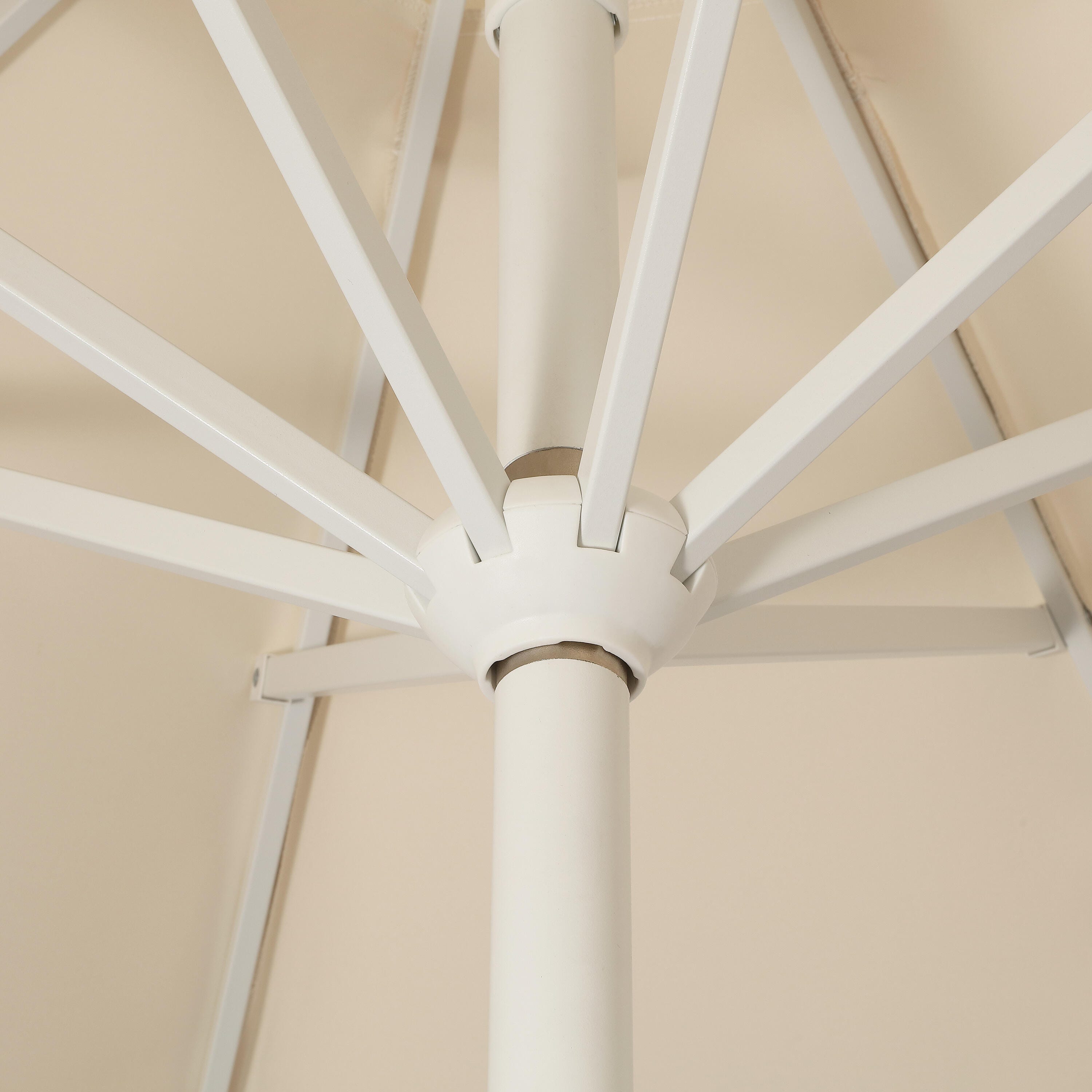 JONATHAN Y Tracy 9'  Outdoor Tilted Umbrella, Cream/White, large
