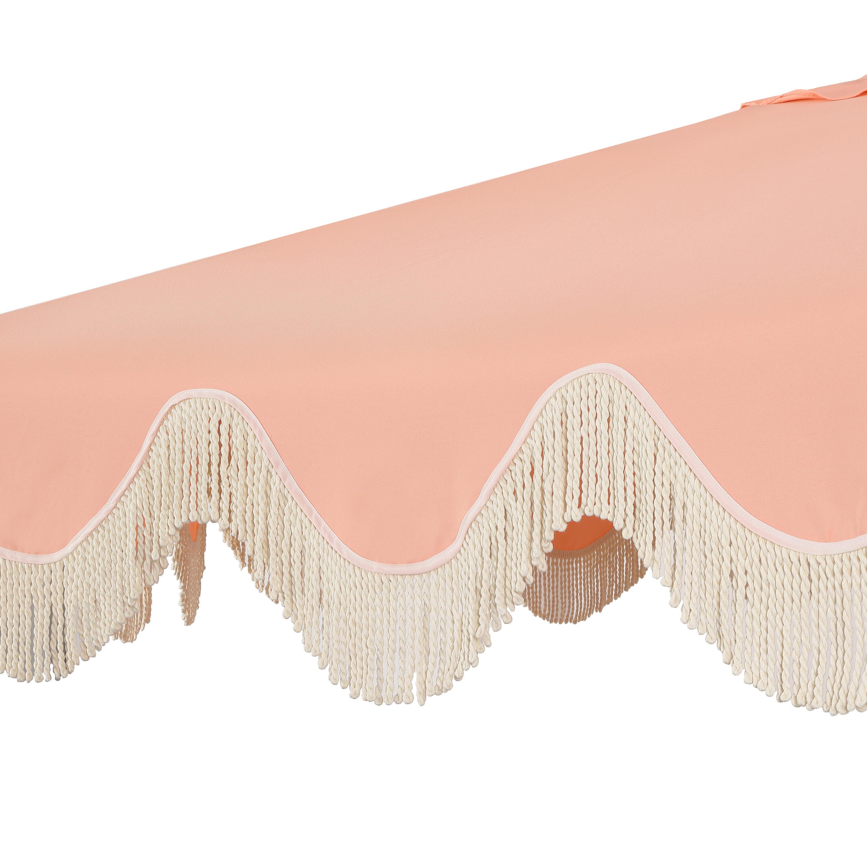 JONATHAN Y Collins 9'  Outdoor Tilted Umbrella, Coral Pink/Cream, large