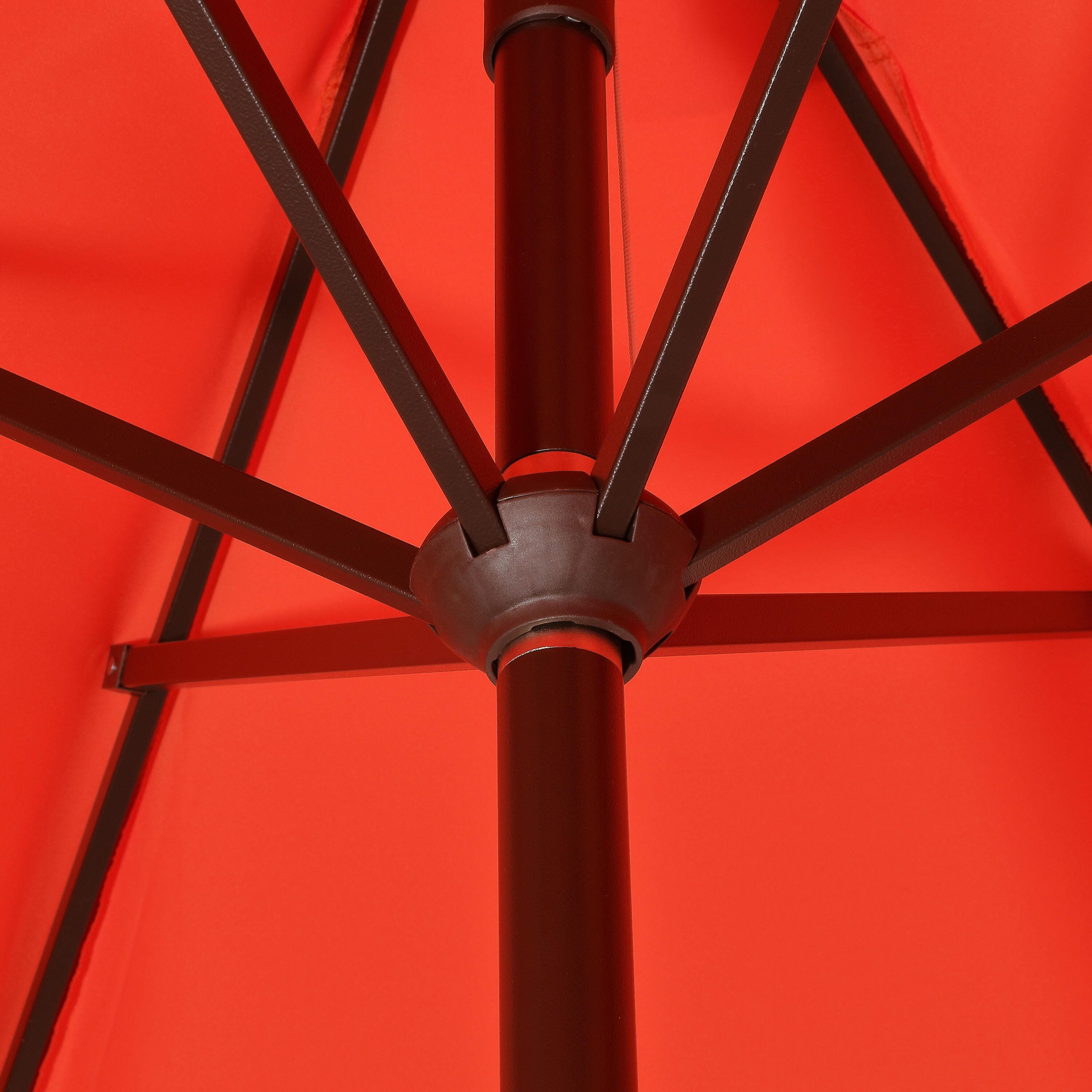 JONATHAN Y Collins 9'  Outdoor Tilted Umbrella, Coral Red/Cream, large
