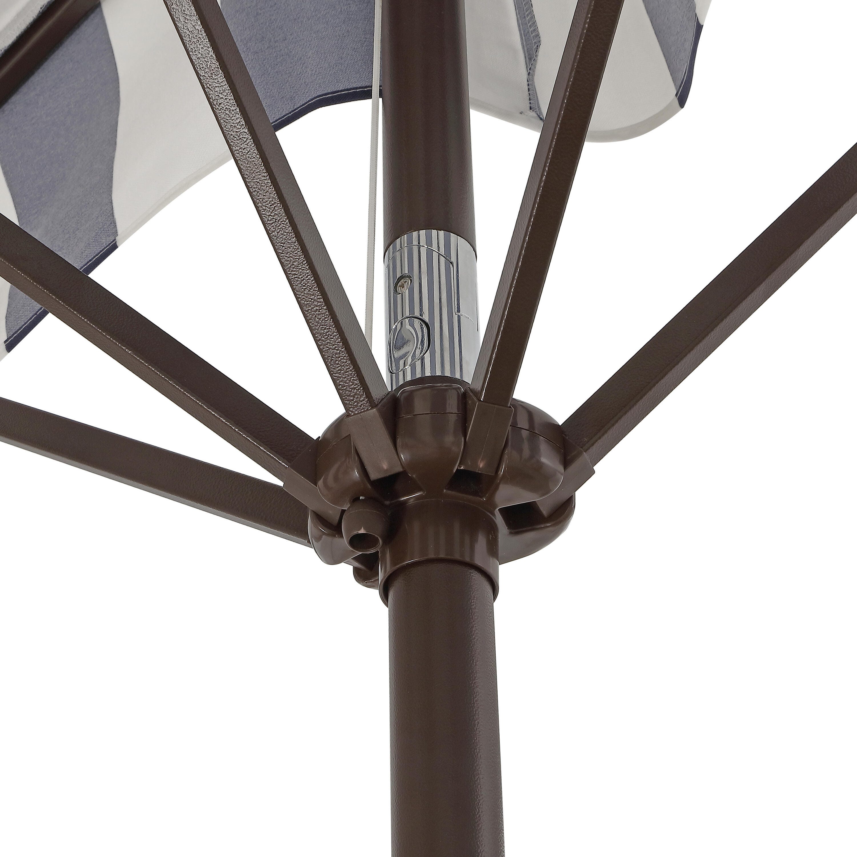 JONATHAN Y Beverly 9'  Outdoor Half-Tilted Umbrella, Navy/White, large
