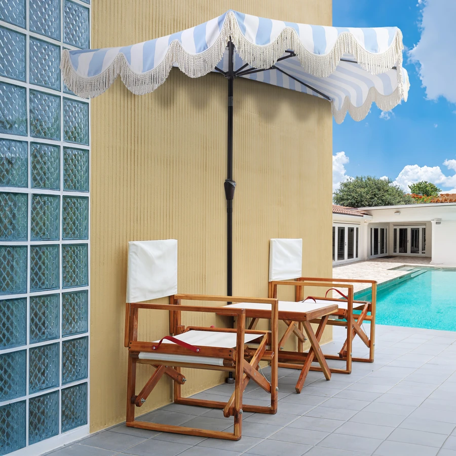 large half patio umbrella Qidvol Rectangle Outdoor Half Umbrellas with Base for Balcony, Table, Garden, Deck, Porch, Rectangular Canopy 6ft/8ft, Height Adjustable (Color : Green, Size : Small) : Patio, Lawn a sturdy 9 foot steel pole Terrace Arc 9 ft Scalloped