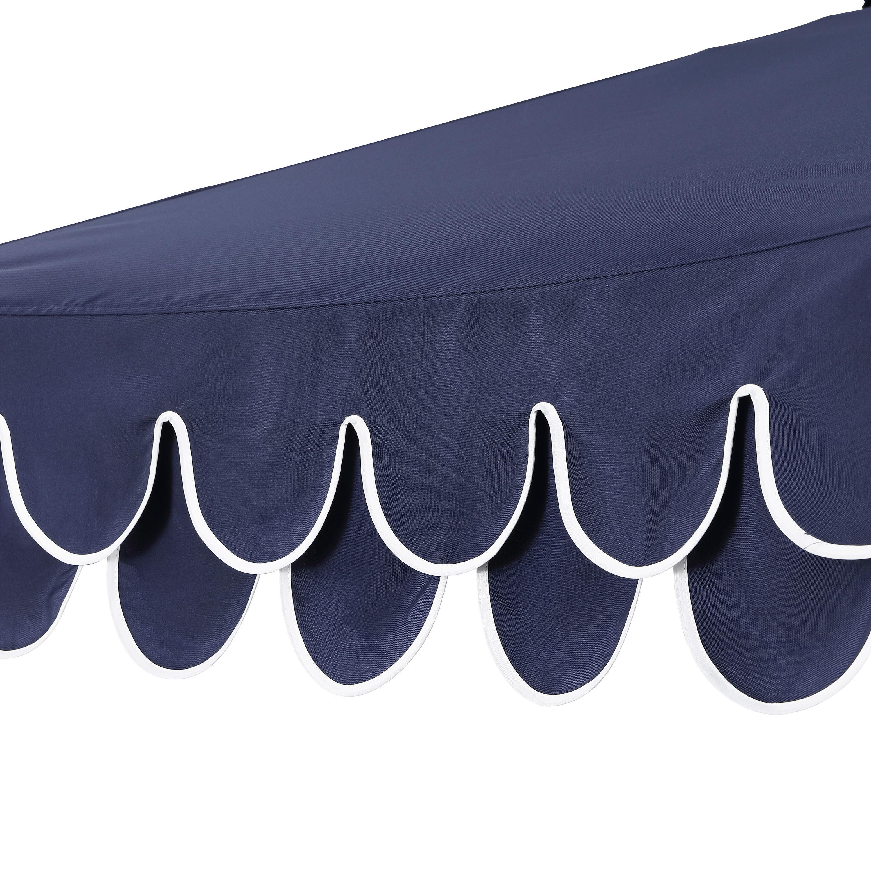 JONATHAN Y Tracy 9'  Outdoor Tilted Umbrella, Navy/White, large