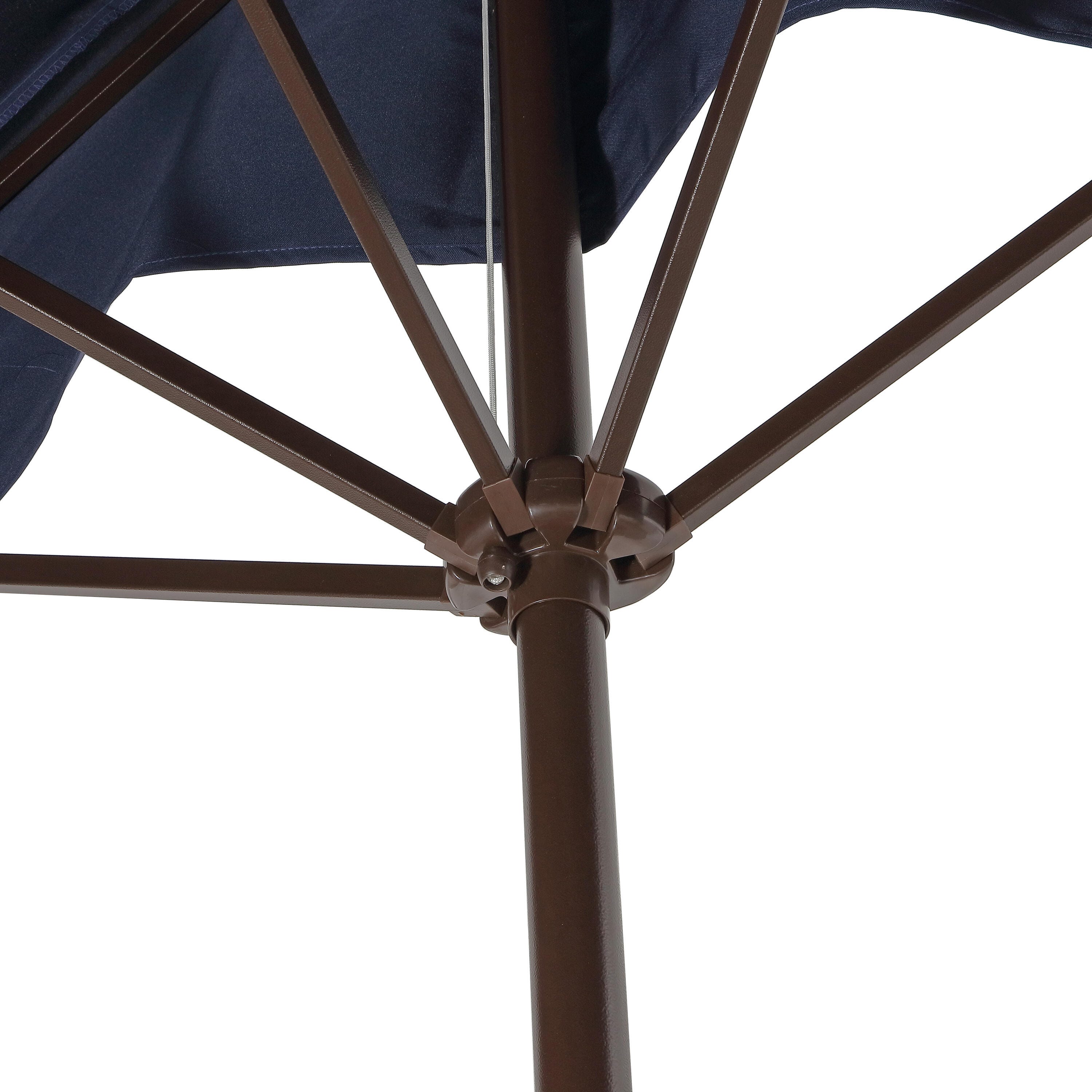 JONATHAN Y Sidney 9'  Outdoor Half Umbrella, Navy/White, large