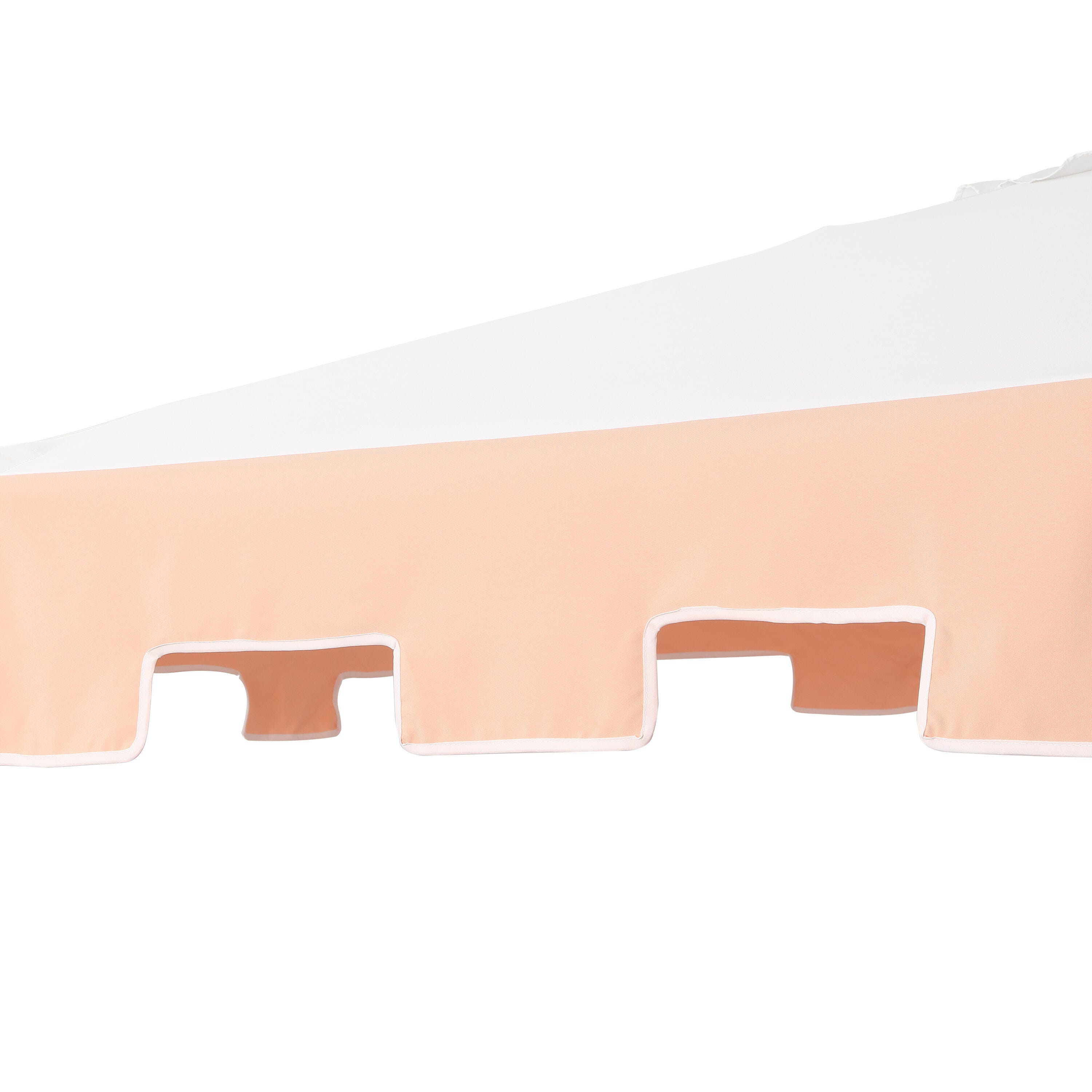 JONATHAN Y Baiona 9'  Outdoor Tilted Umbrella, White/Coral Pink, large