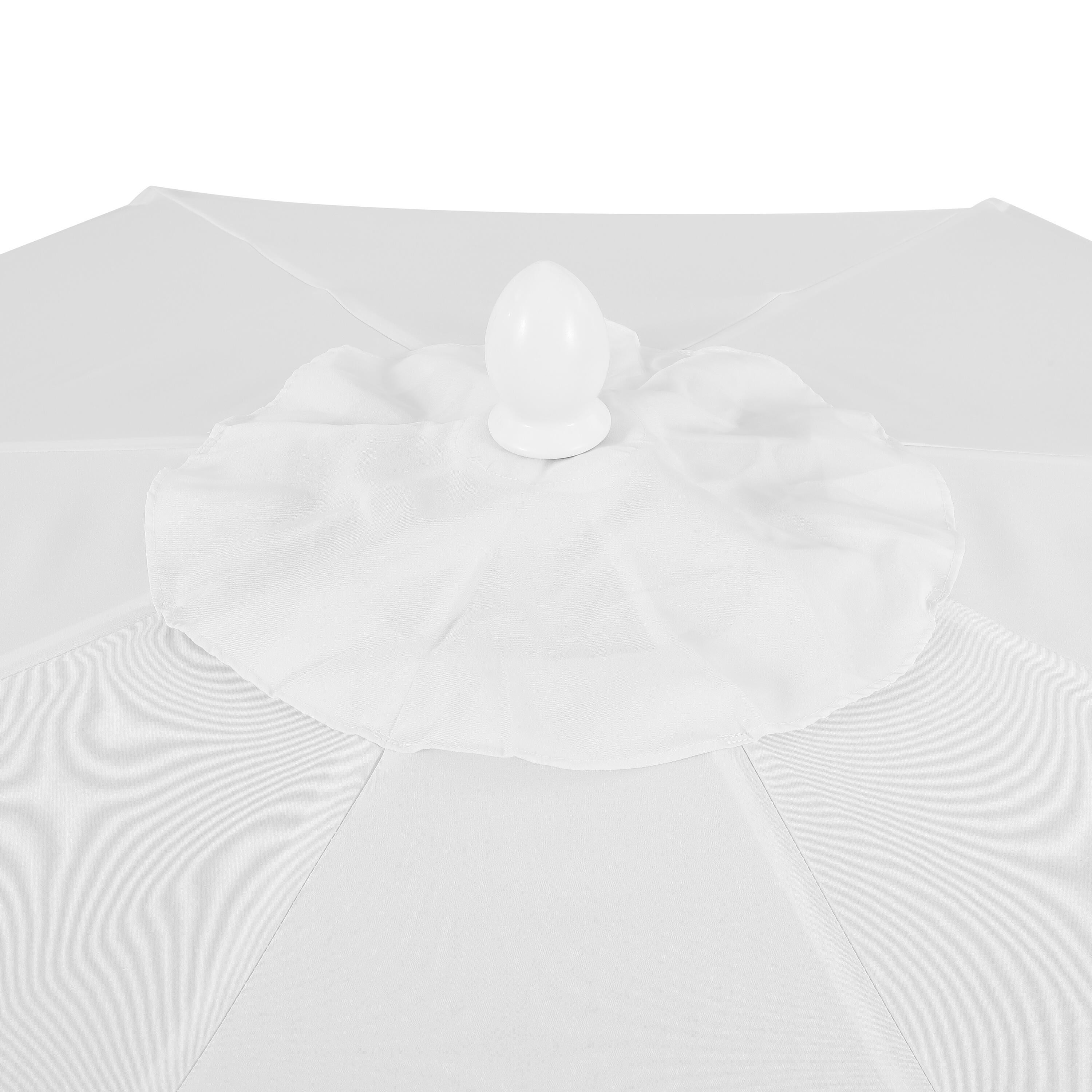 JONATHAN Y Baiona 9'  Outdoor Tilted Umbrella, White/Coral Pink, large