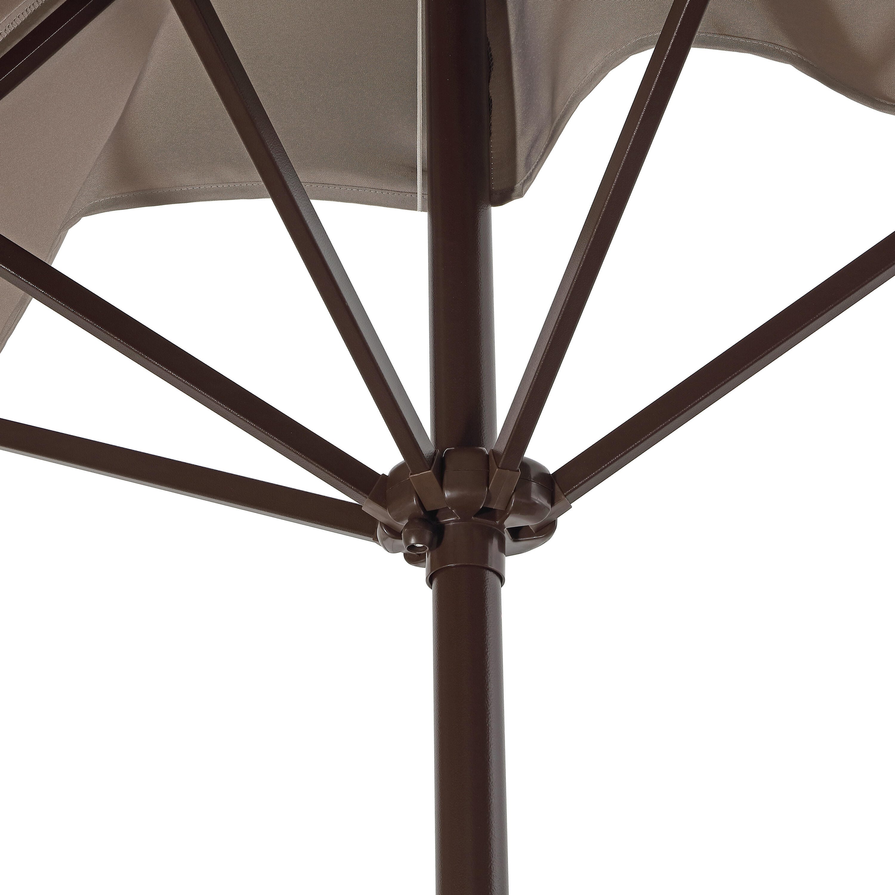 JONATHAN Y Sidney 9'  Outdoor Half Umbrella, Gray/White, large