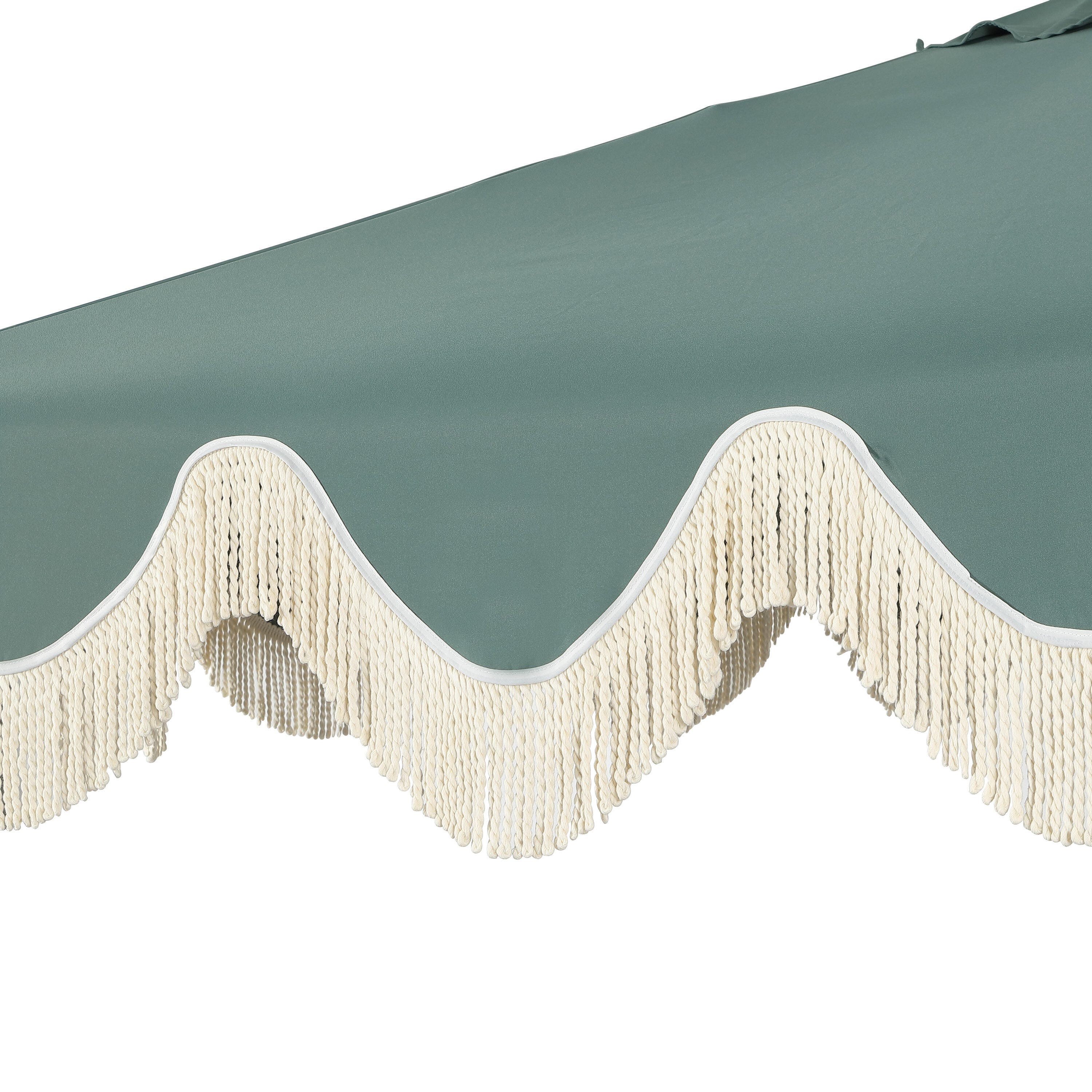 JONATHAN Y Collins 9'  Outdoor Tilted Umbrella, Green/Cream, large