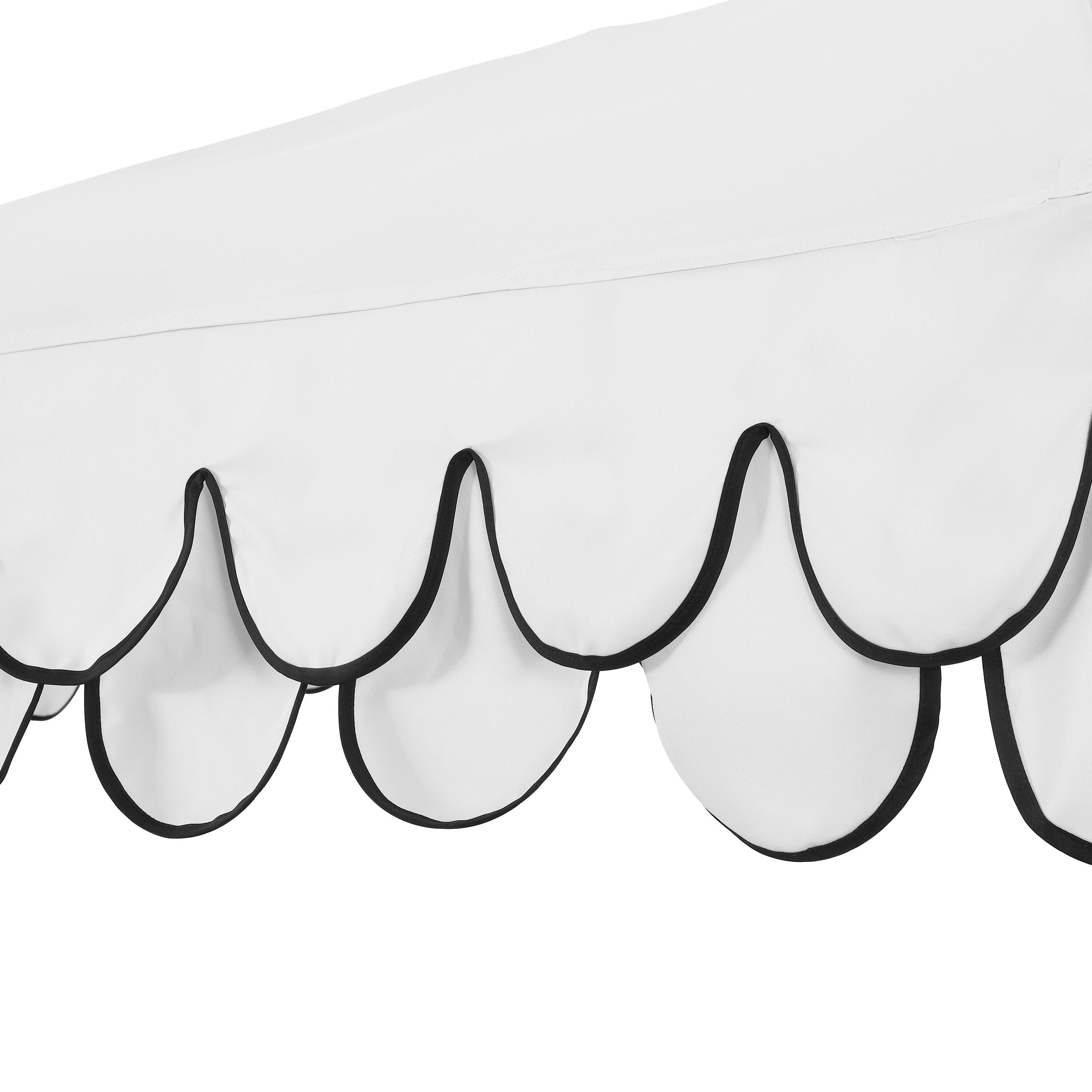 JONATHAN Y Tracy 9'  Outdoor Tilted Umbrella, White/Black, large