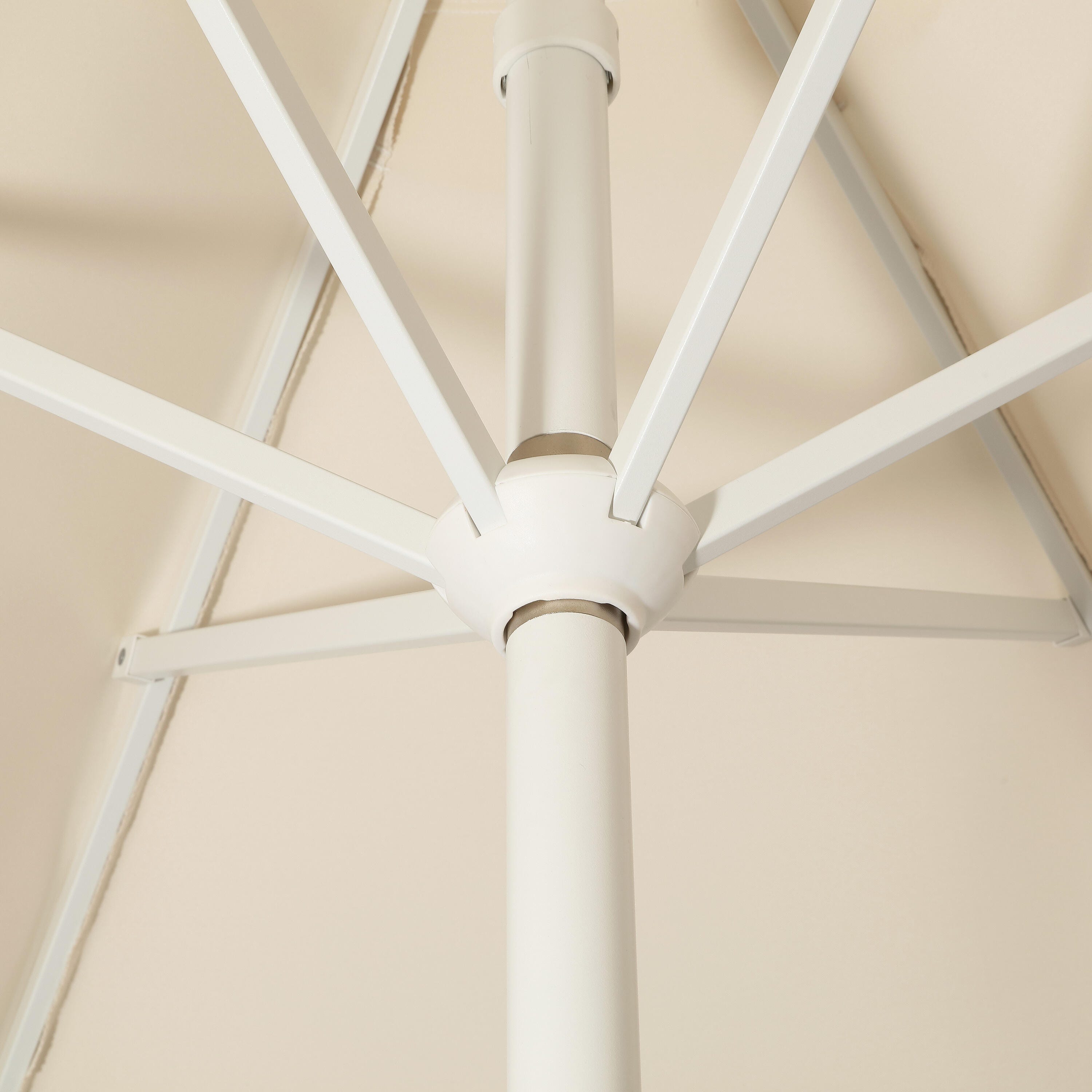 JONATHAN Y Collins 9'  Outdoor Tilted Umbrella, Cream, large