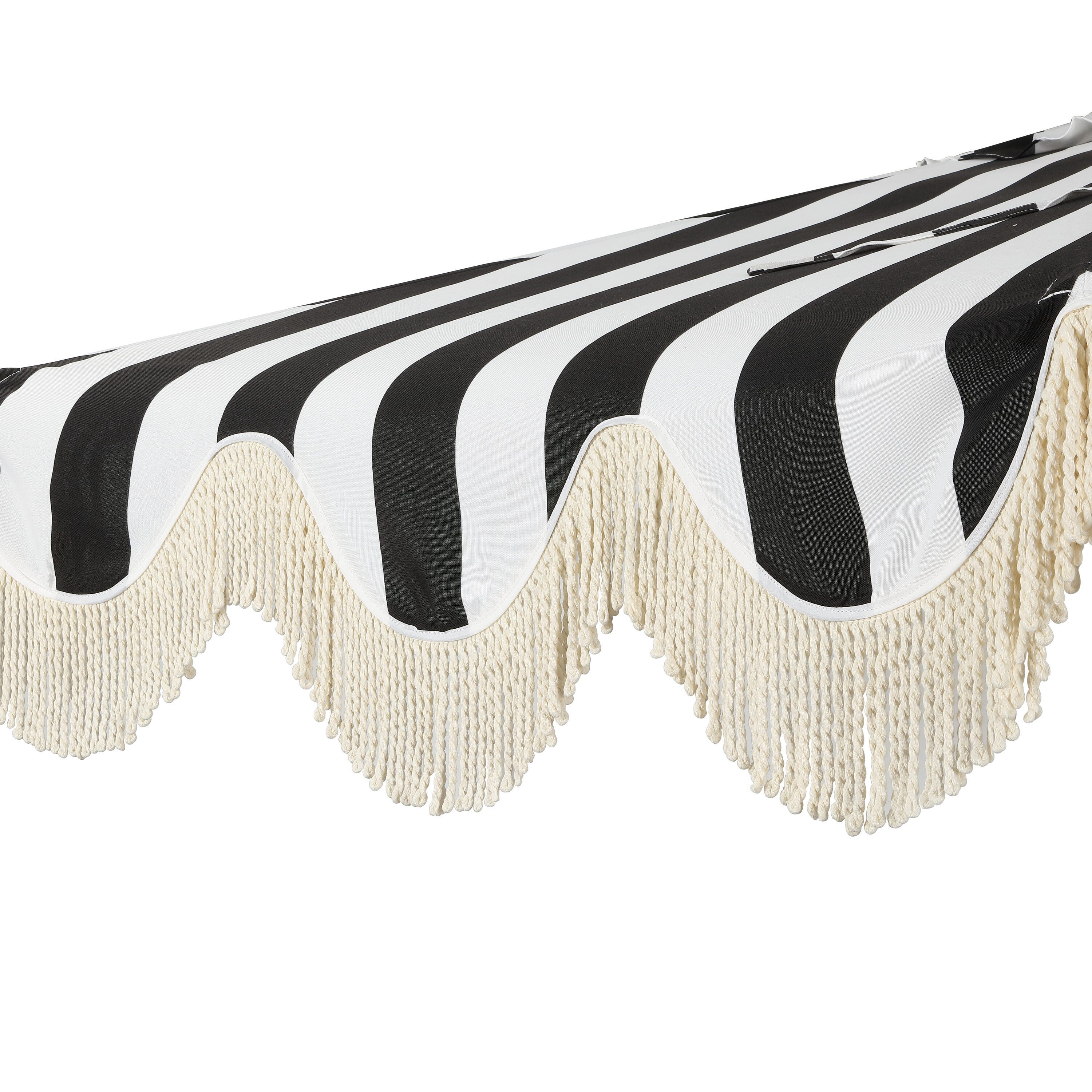 JONATHAN Y Beverly 9'  Outdoor Half-Tilted Umbrella, Black/White, large
