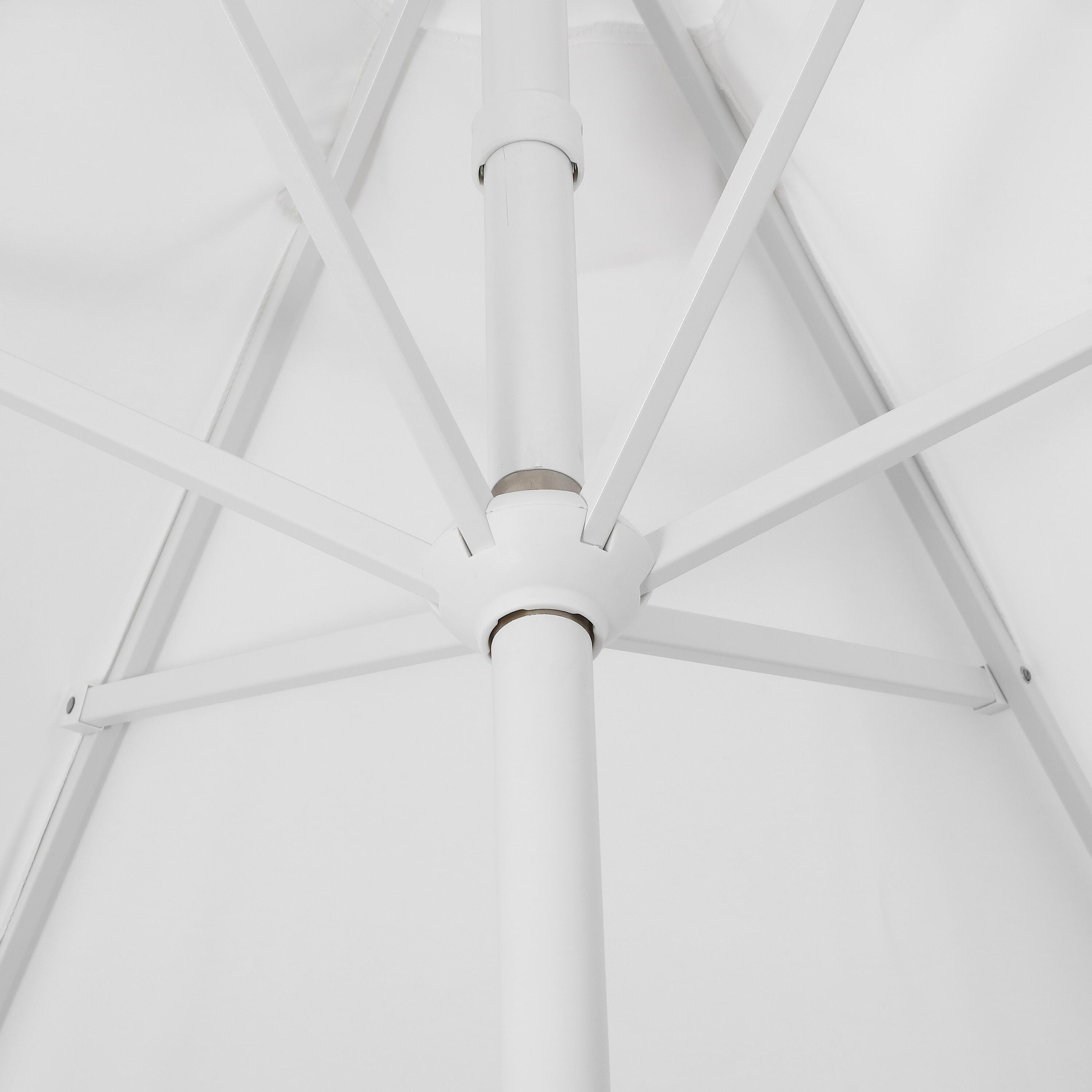 JONATHAN Y Collins 9'  Outdoor Tilted Umbrella, White/Cream, large