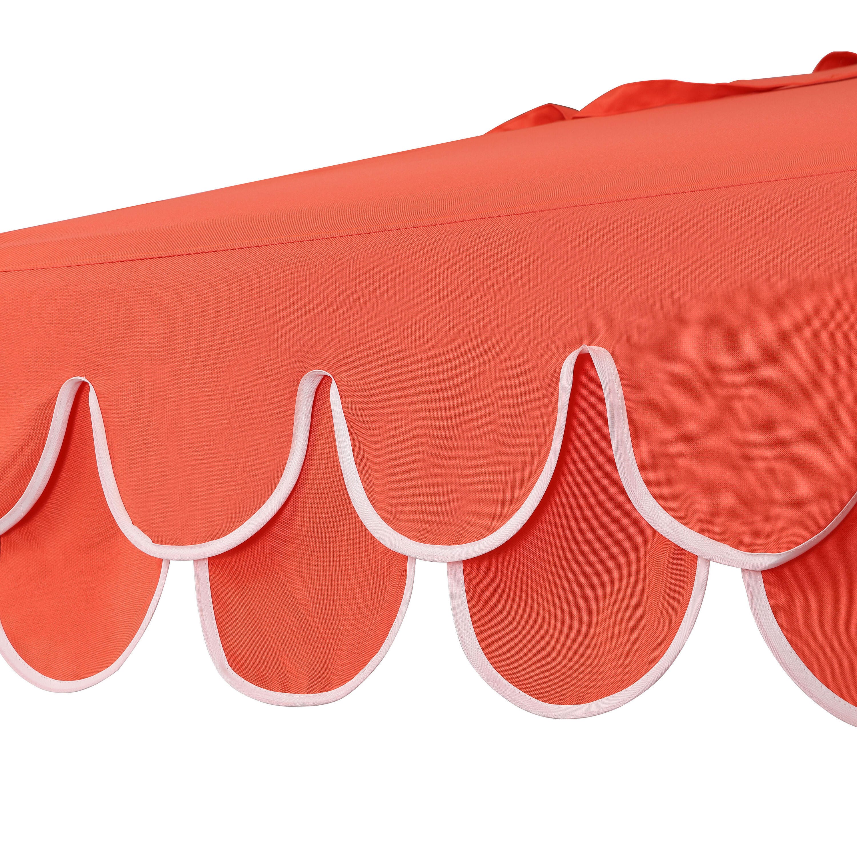 JONATHAN Y Tracy 9'  Outdoor Tilted Umbrella, Coral Red/White, large