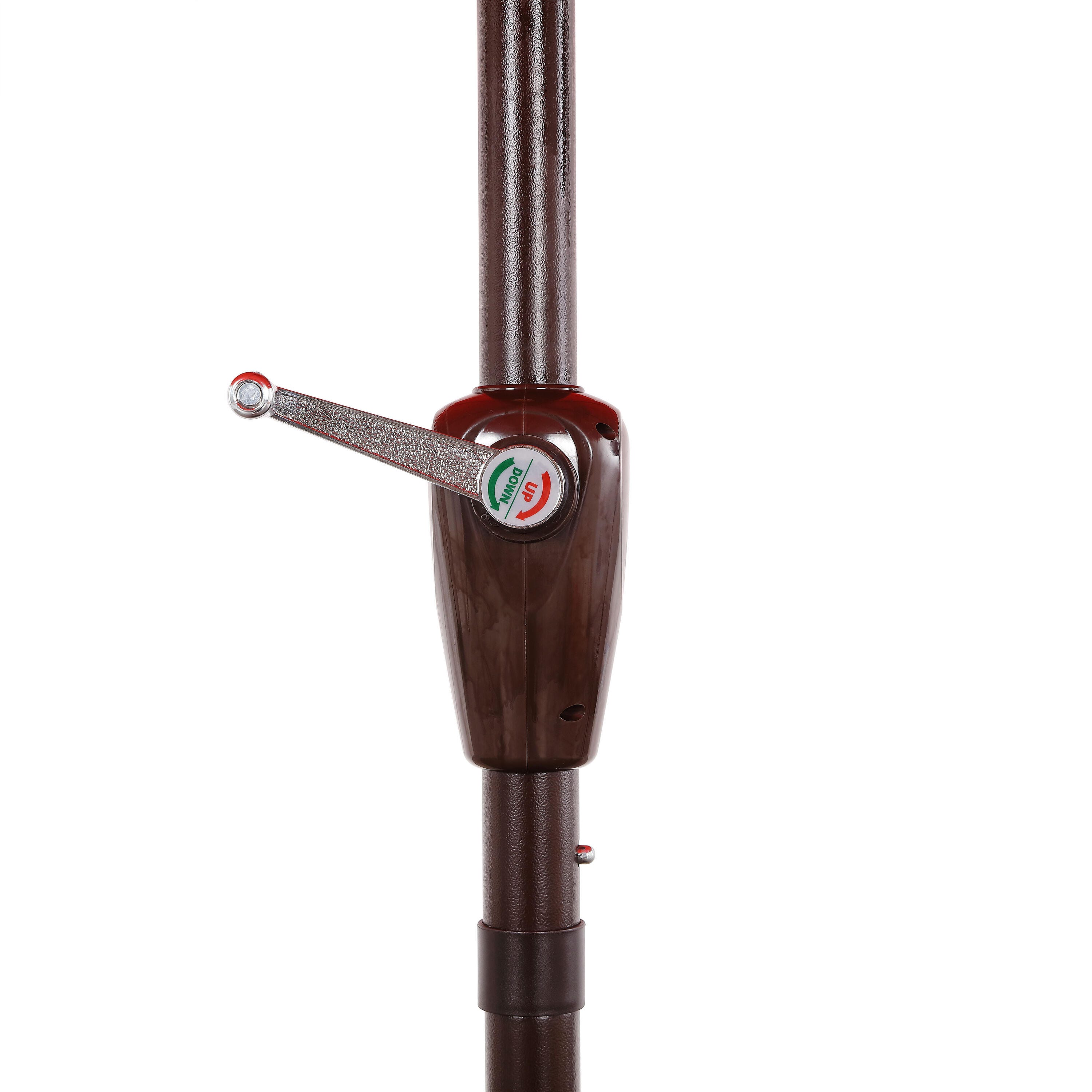 JONATHAN Y Tracy 9'  Outdoor Tilted Umbrella, Coral Red/White, large
