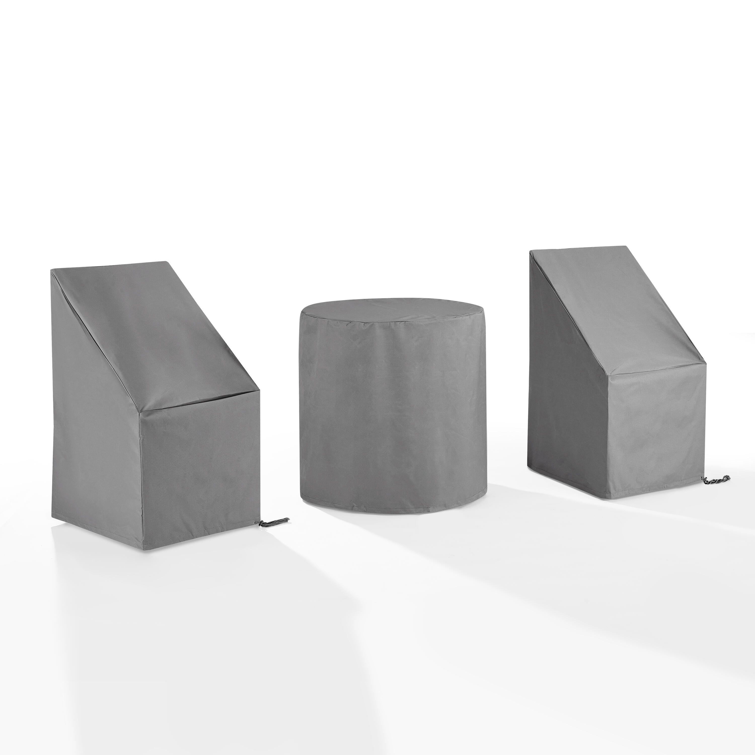 Crosley Furniture Outdoor Bistro Table and 2 Dining Chairs Furniture Cover, Gray, large