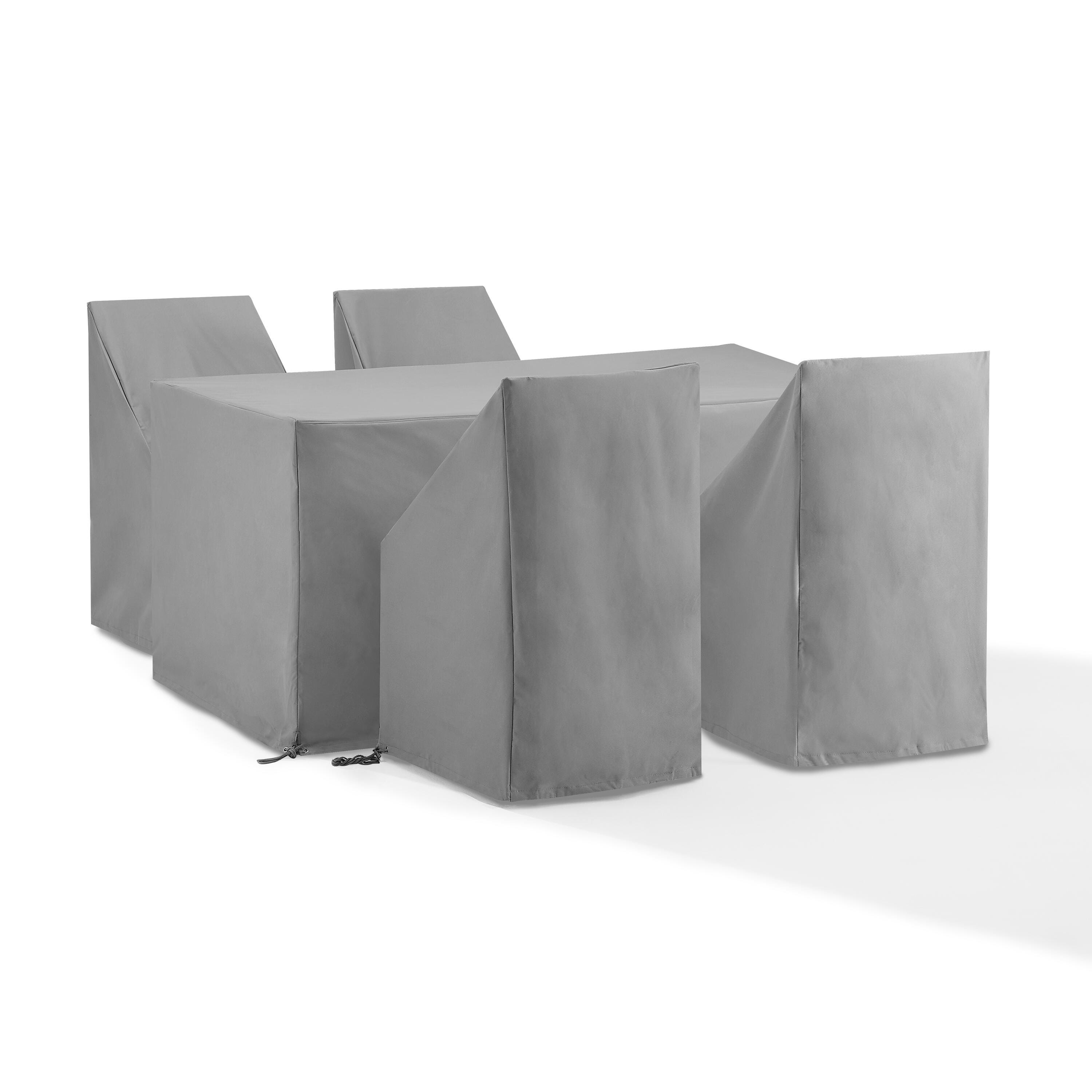 Crosley Furniture Outdoor Dining Table and 4 Dining Chairs Furniture Cover, Gray, large