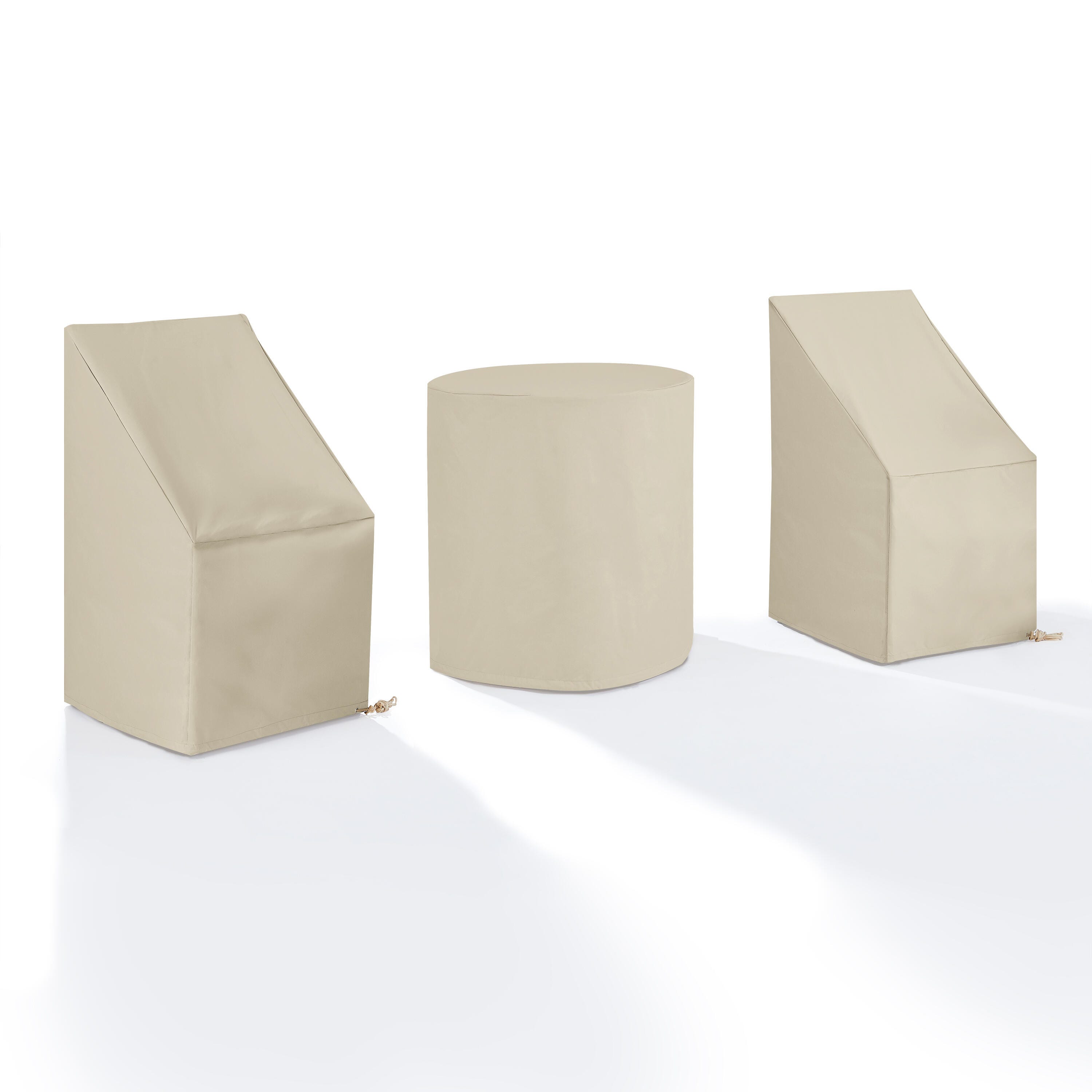 Crosley Furniture Outdoor Bistro Table and 2 Dining Chairs Furniture Cover, Tan, large