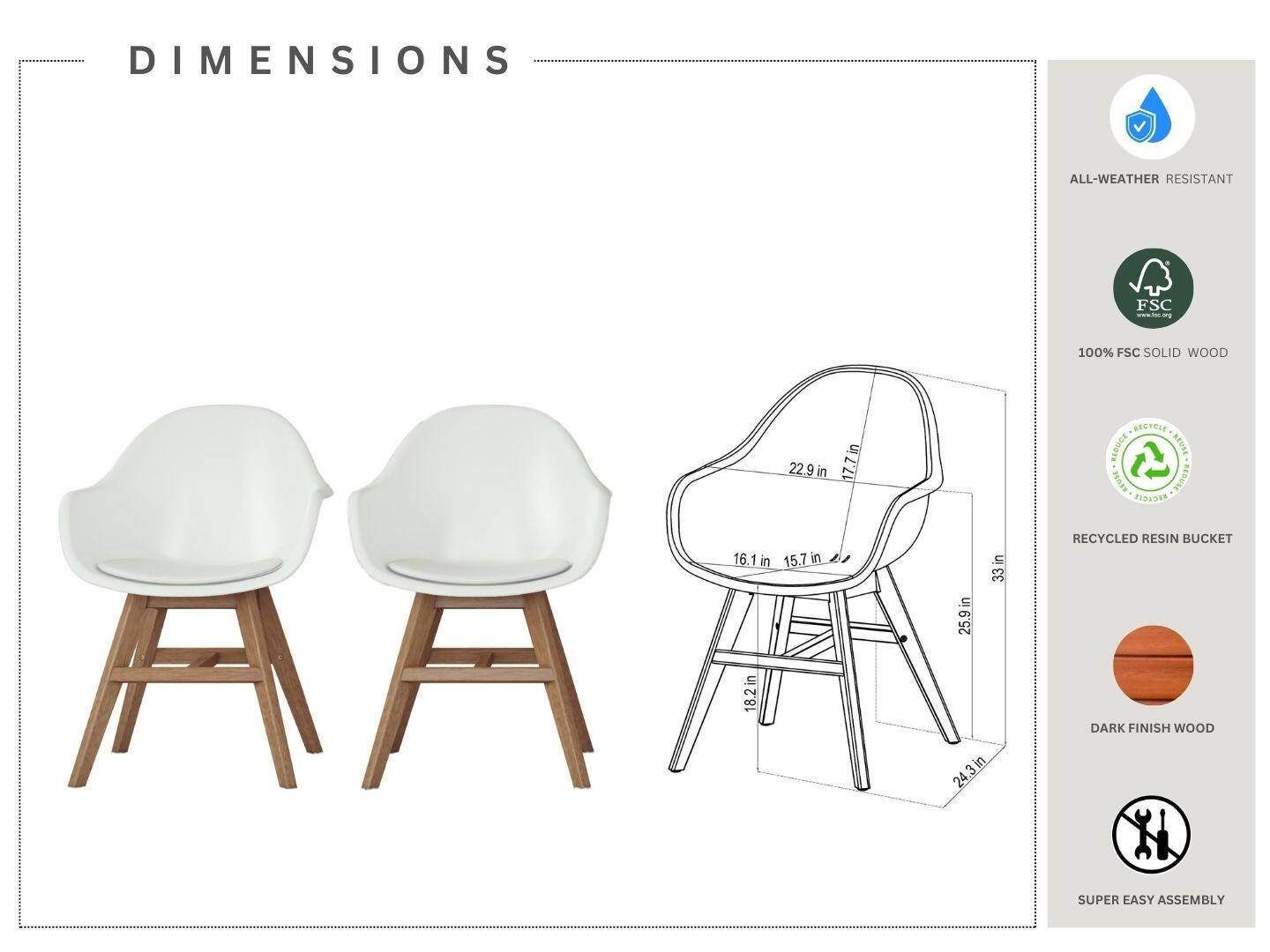 Amazonia Outdoor Bucket Dining Chair (Set of 4), , large