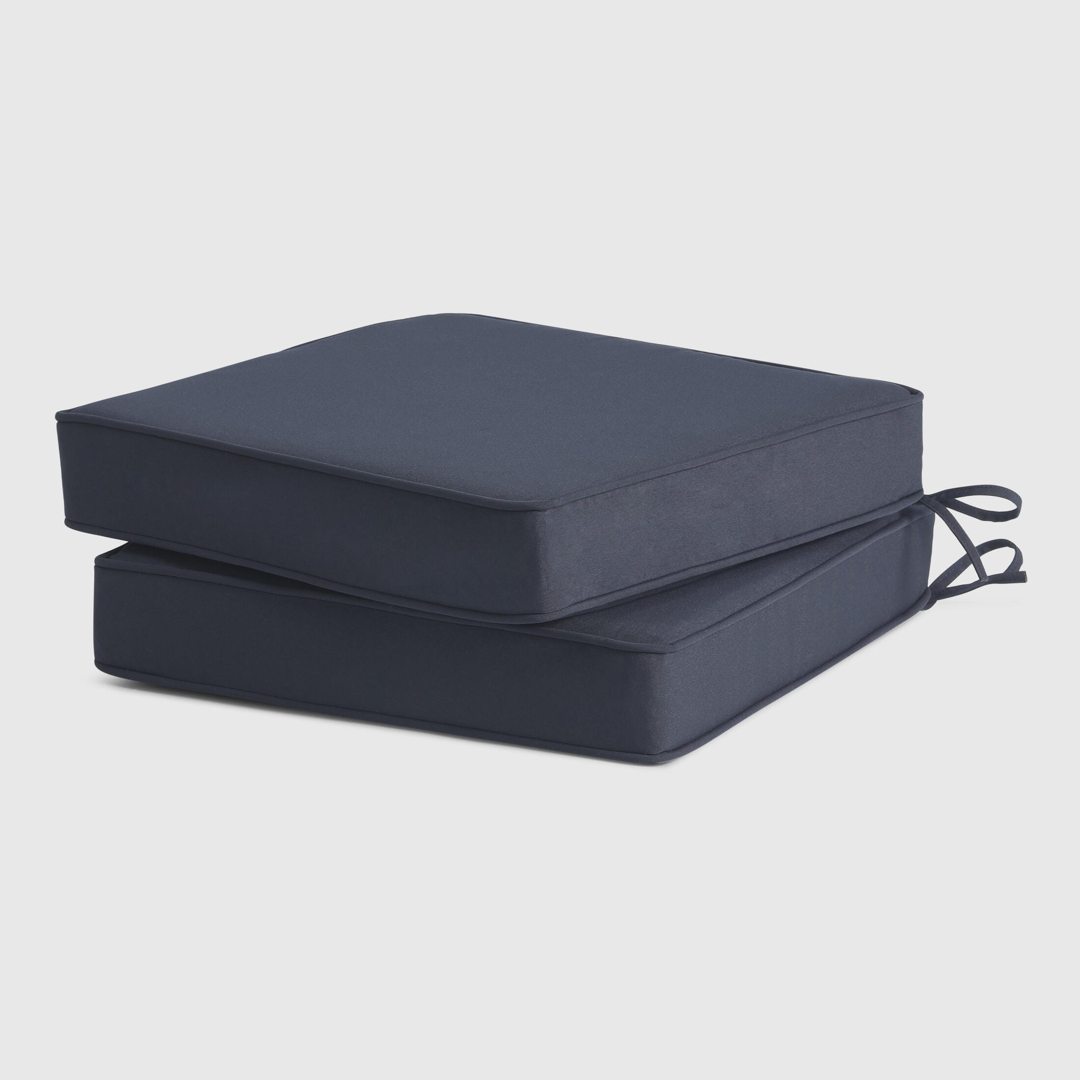 Westin Furniture Color Stay Outdoor Seat Cushion With Double Welt (Set of 2), Navy Blue, large