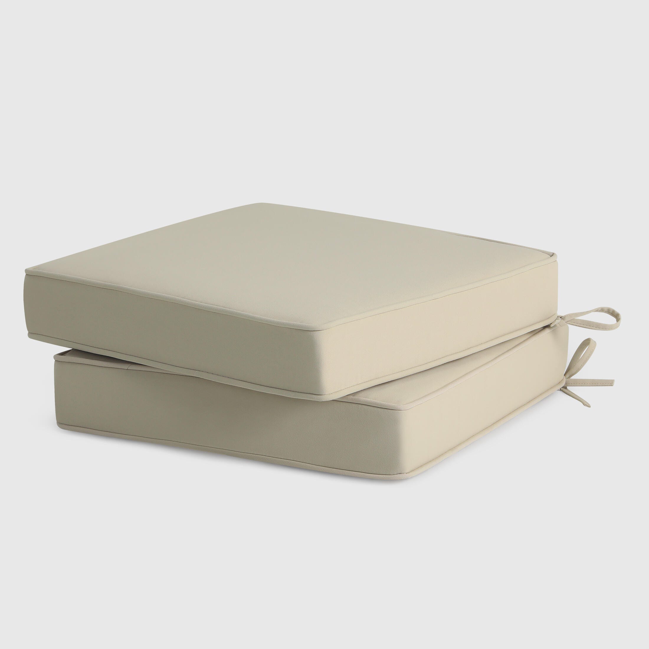 Westin Furniture Color Stay Outdoor Seat Cushion With Double Welt (Set of 2), Beige, large