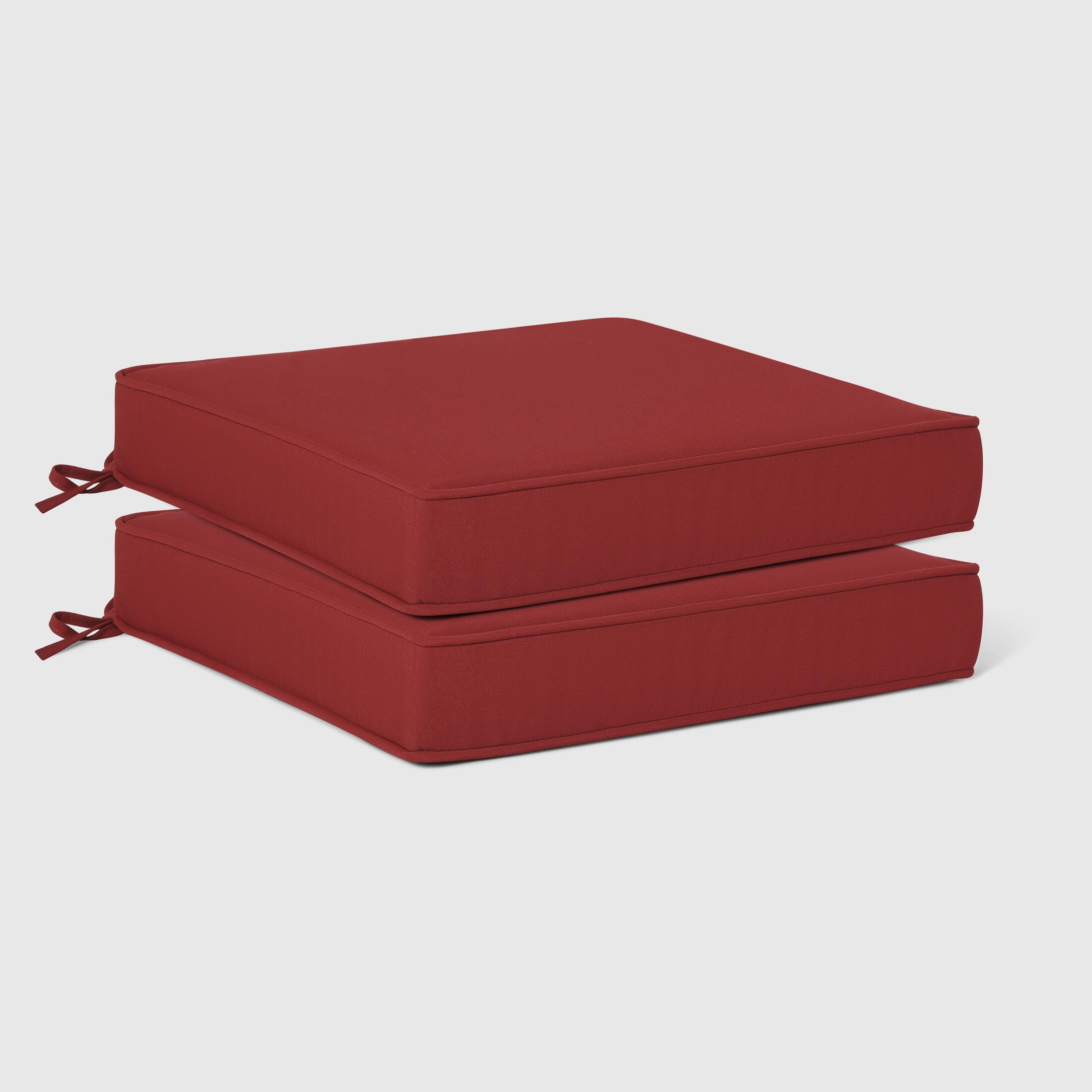 Westin Furniture Color Stay Outdoor Seat Cushion With Double Welt (Set of 2), Red, large
