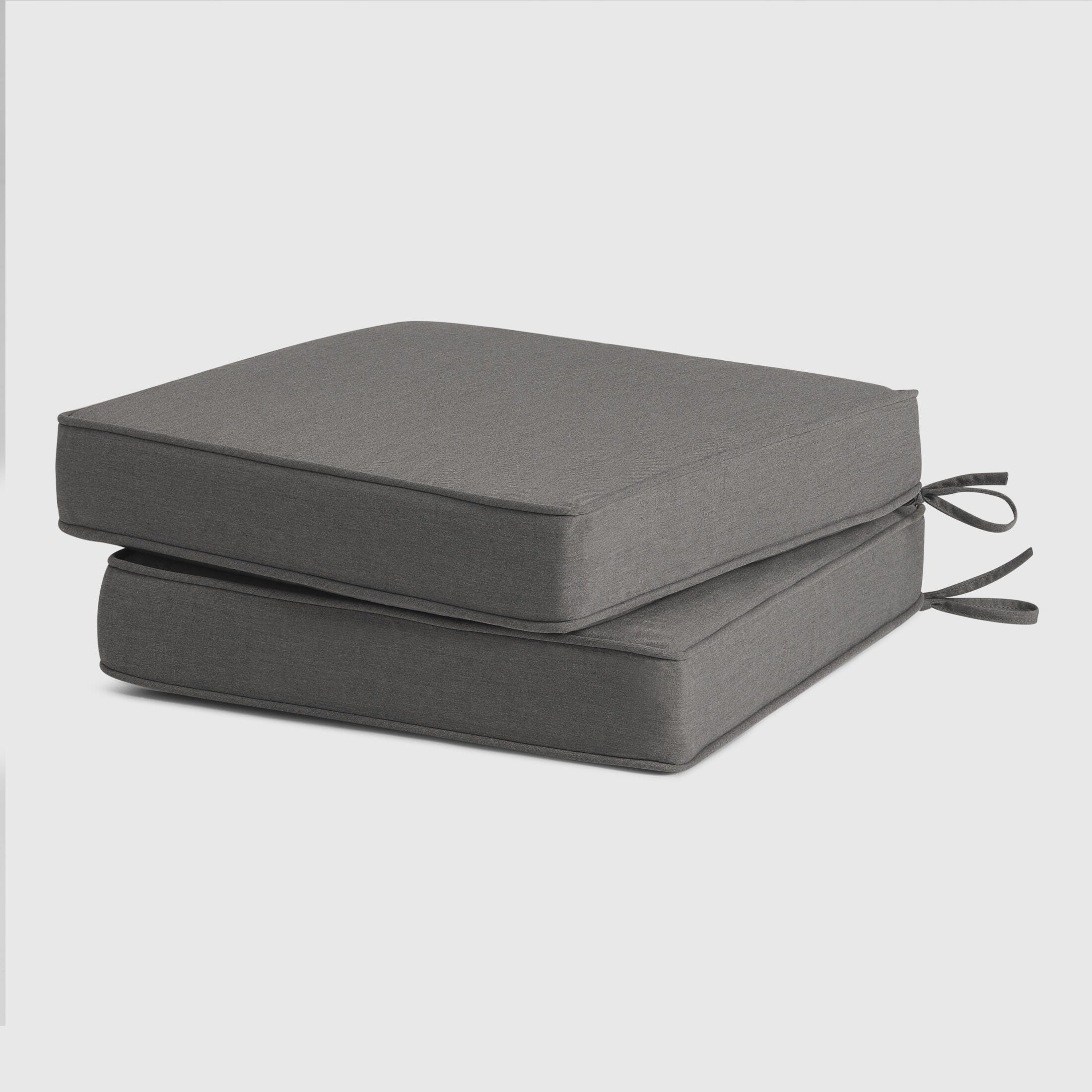 Westin Furniture Color Stay Outdoor Seat Cushion With Double Welt (Set of 2), Gray, large