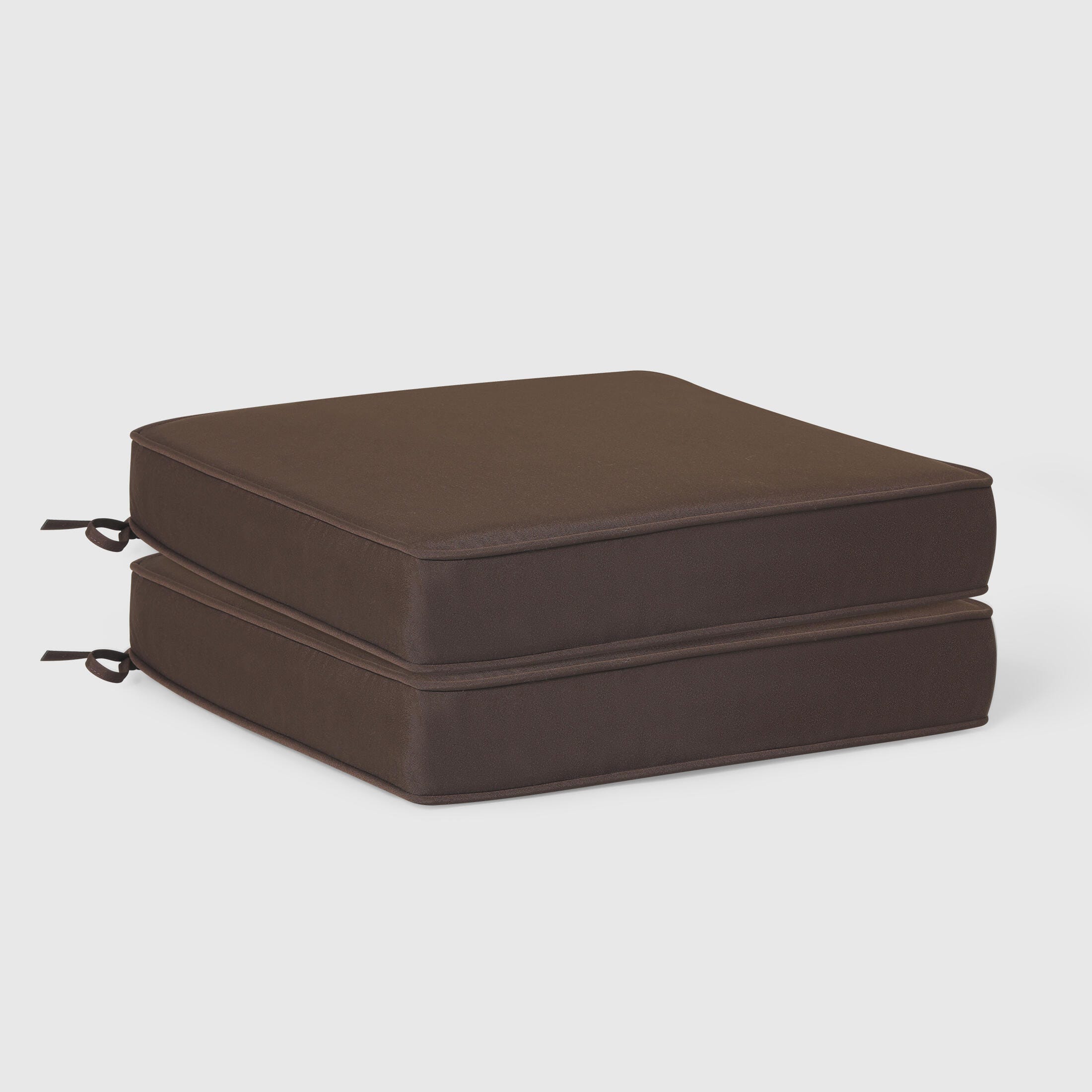 Westin Furniture Color Stay Outdoor Seat Cushion With Double Welt (Set of 2), Brown, large