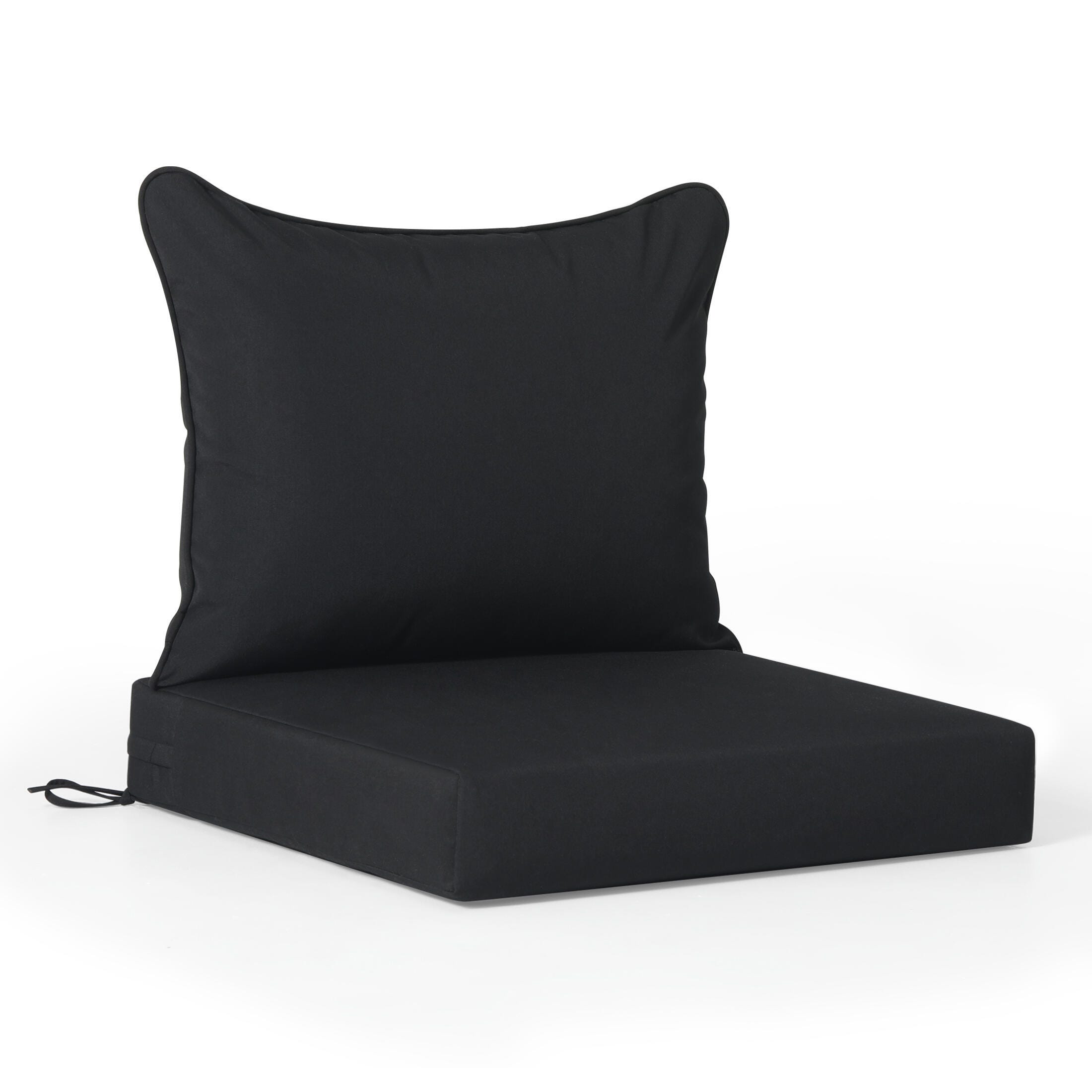 Westin Furniture Color Stay Outdoor Deep Seating Cushion Set, Black, large