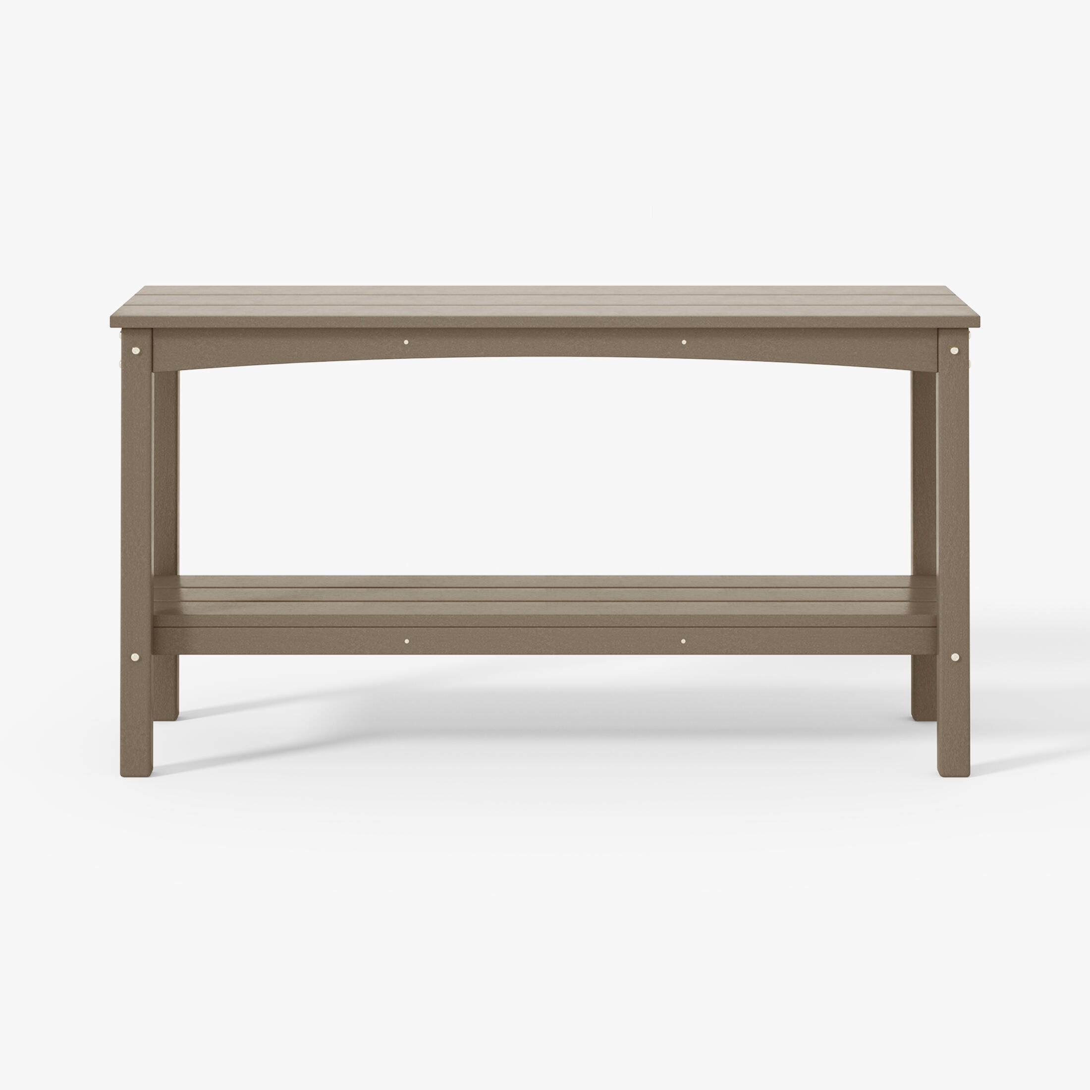 Westin Furniture Otto Outdoor Two Shelf Console Table, Weathered Wood, large