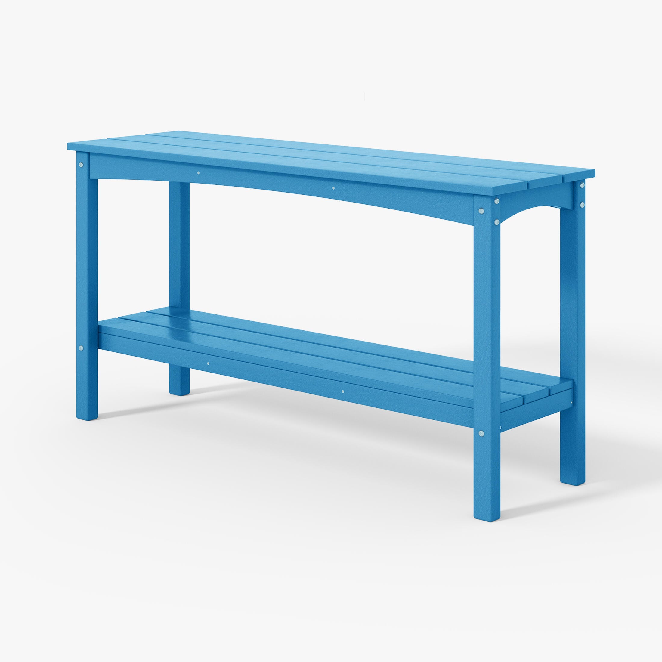 Westin Furniture Otto Outdoor Two Shelf Console Table, Pacific Blue, large