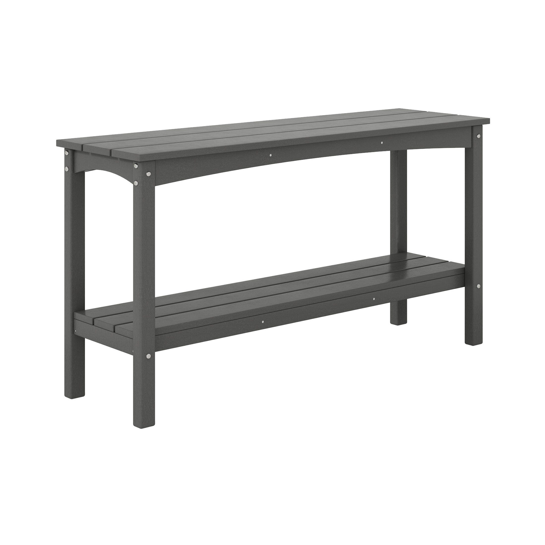 Westin Furniture Otto Outdoor Two Shelf Console Table, Gray, large