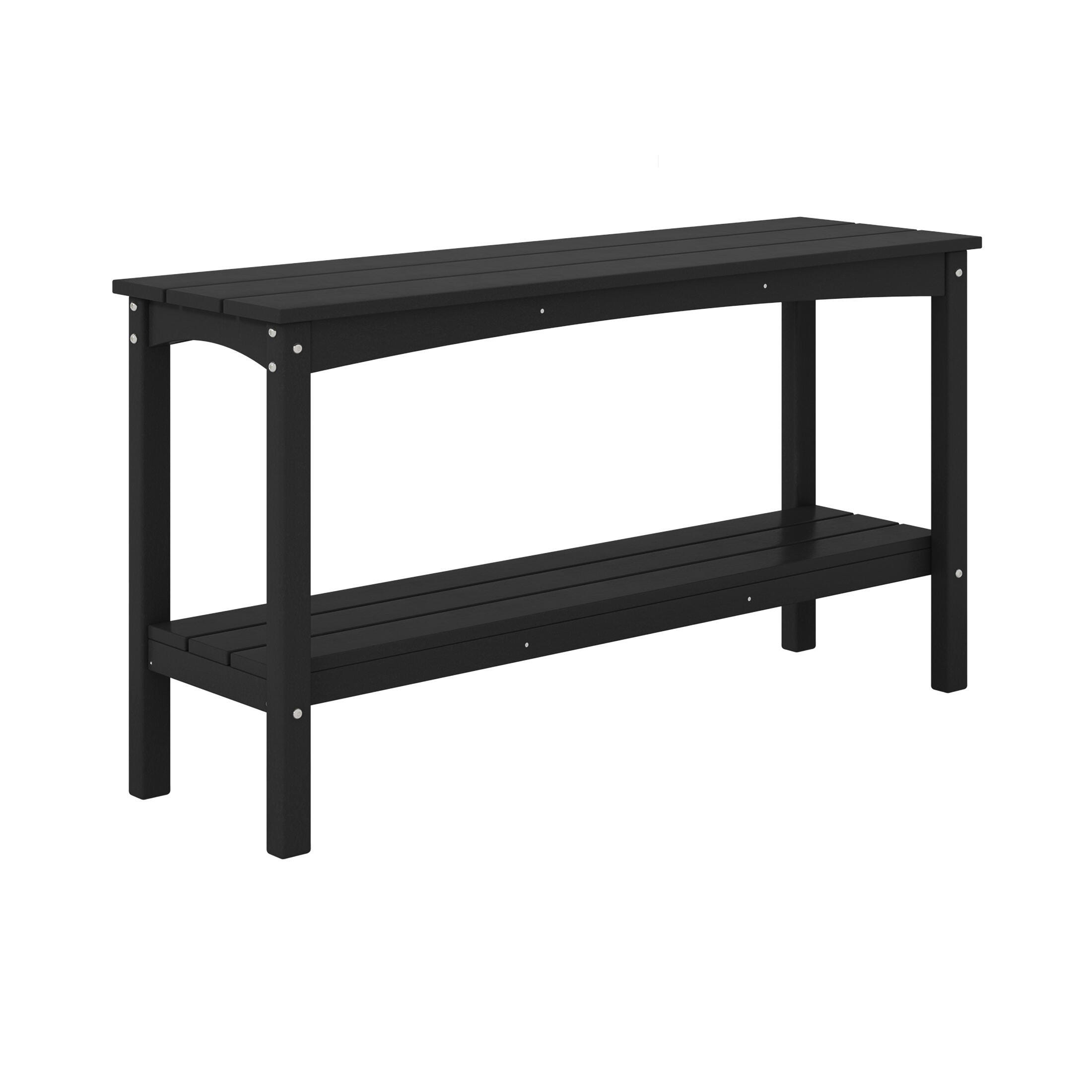 Westin Furniture Otto Outdoor Two Shelf Console Table, Black, large