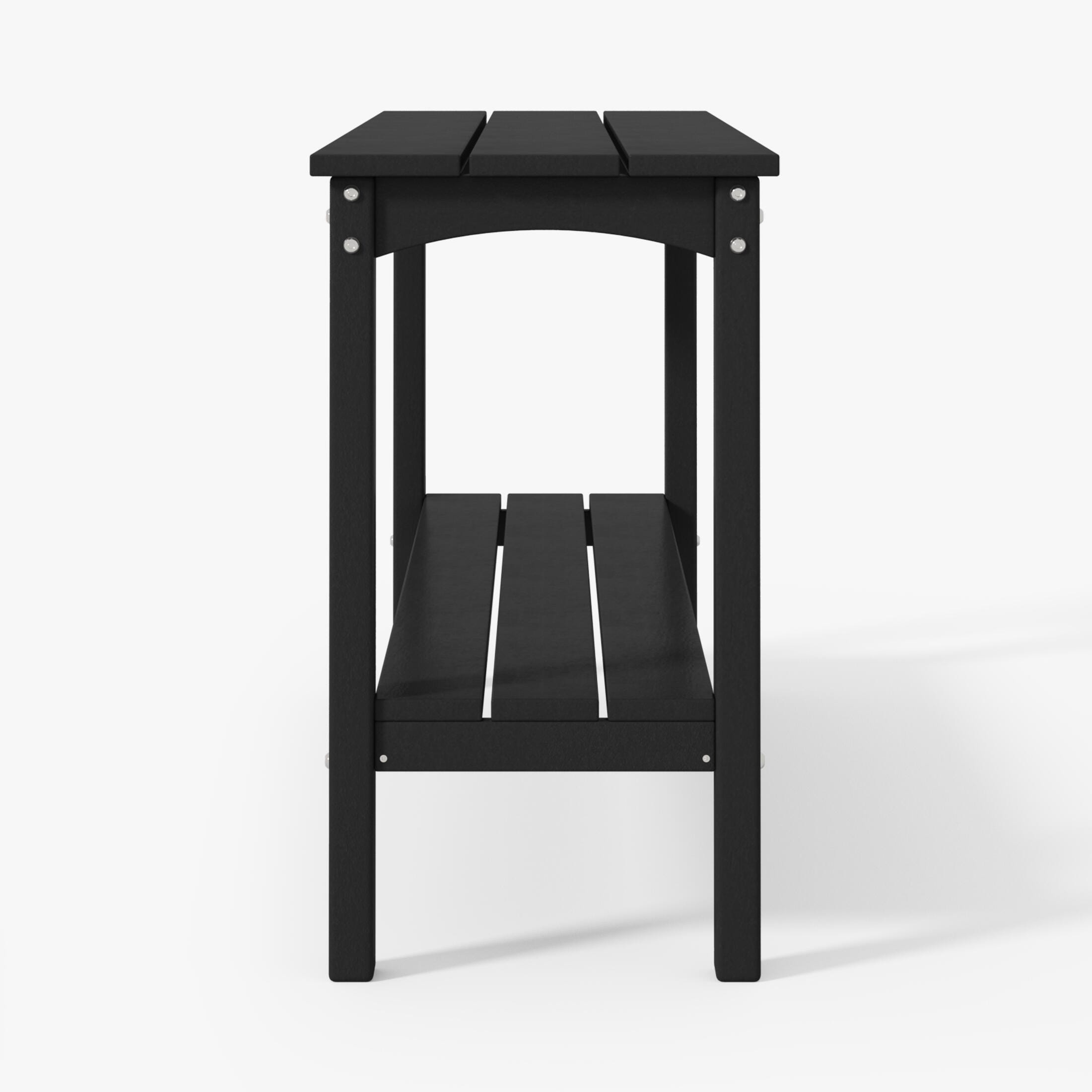 Westin Furniture Otto Outdoor Two Shelf Console Table, Black, large