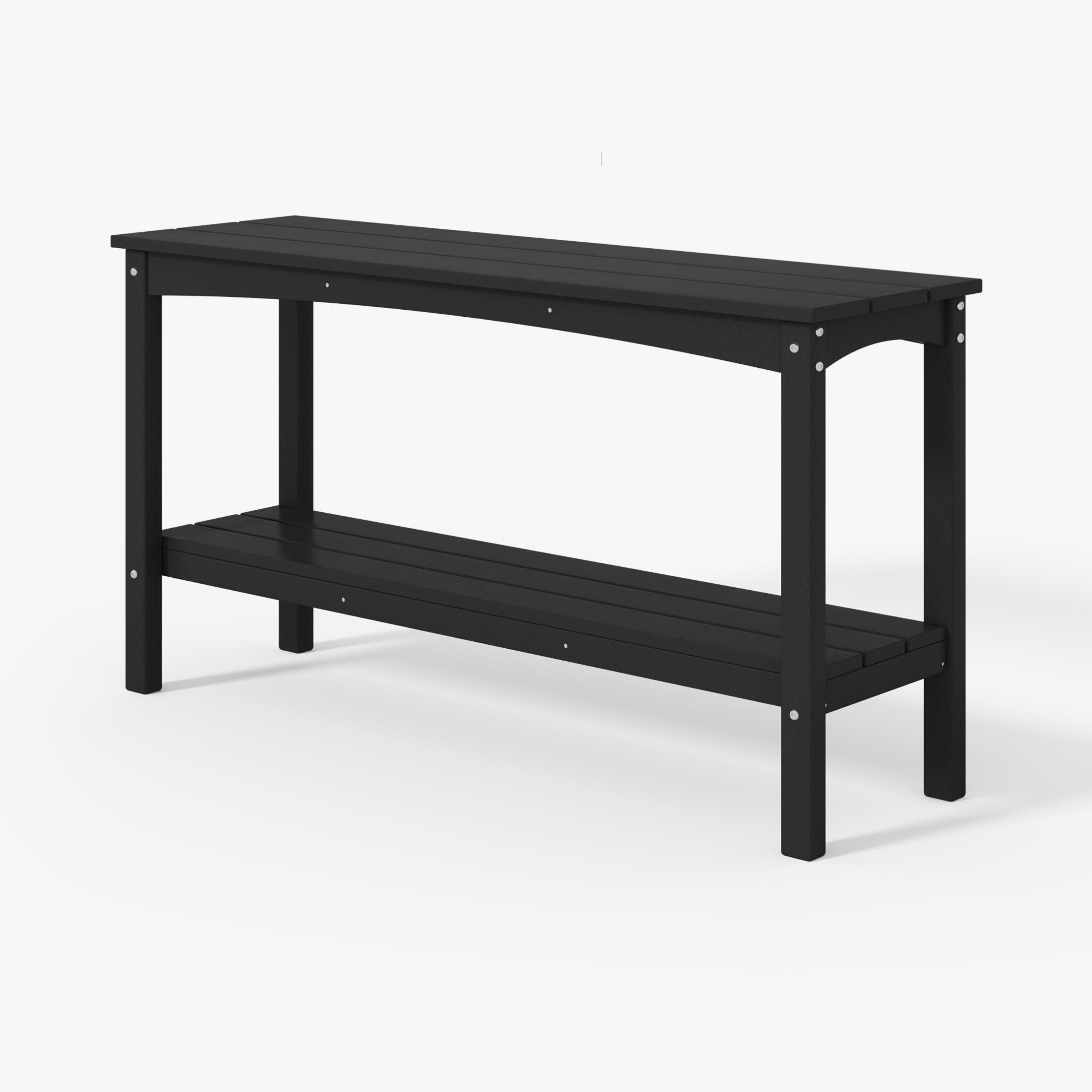 Westin Furniture Otto Outdoor Two Shelf Console Table, Black, large