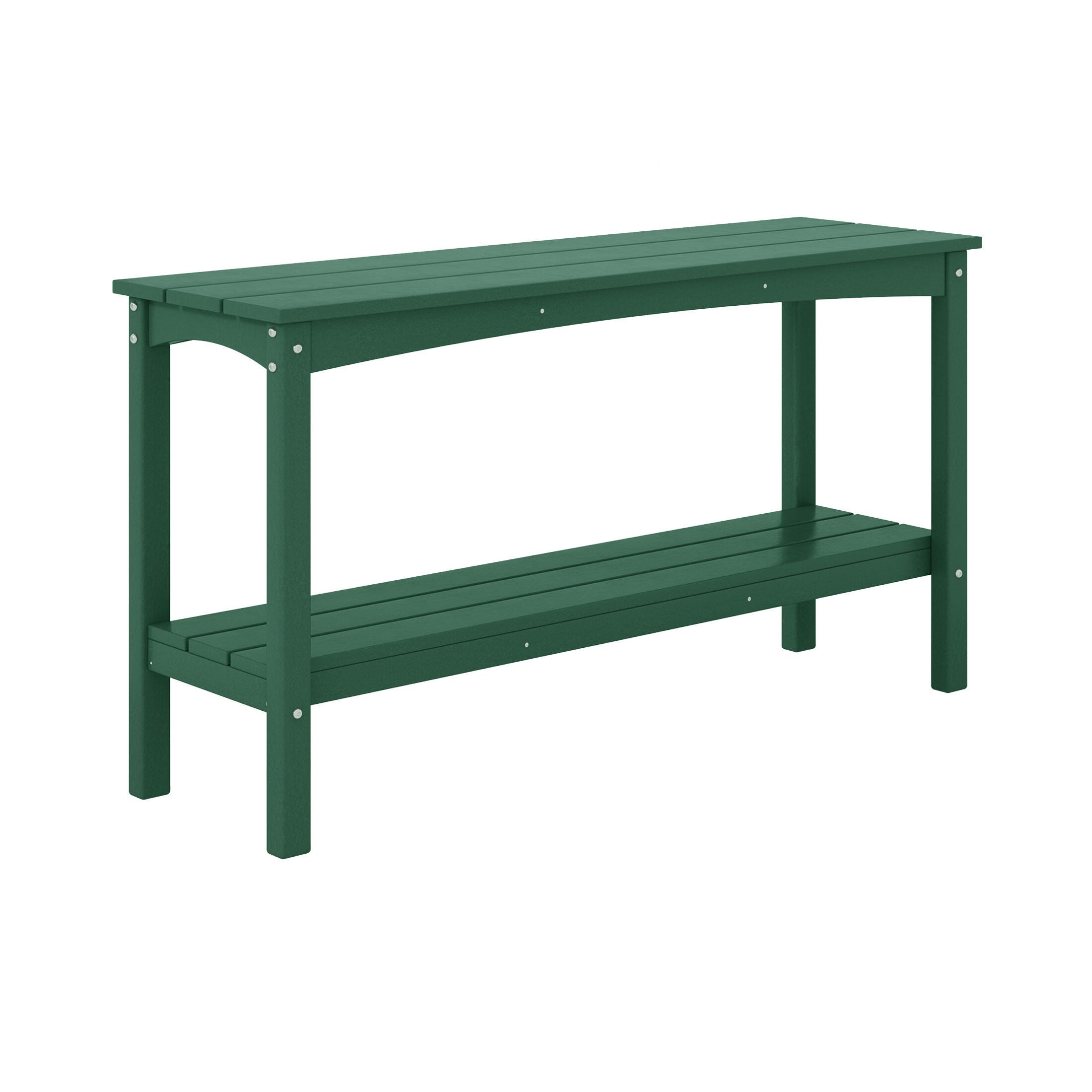 Westin Furniture Otto Outdoor Two Shelf Console Table, Dark Green, large