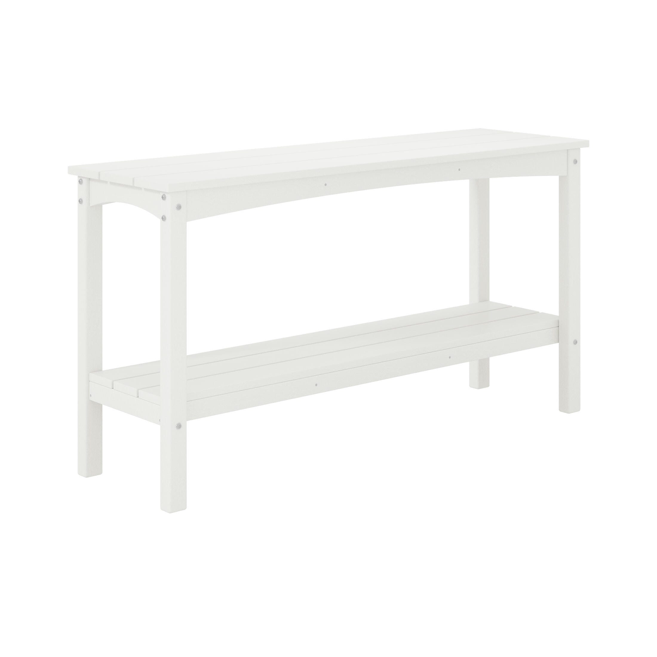 Westin Furniture Otto Outdoor Two Shelf Console Table, White, large