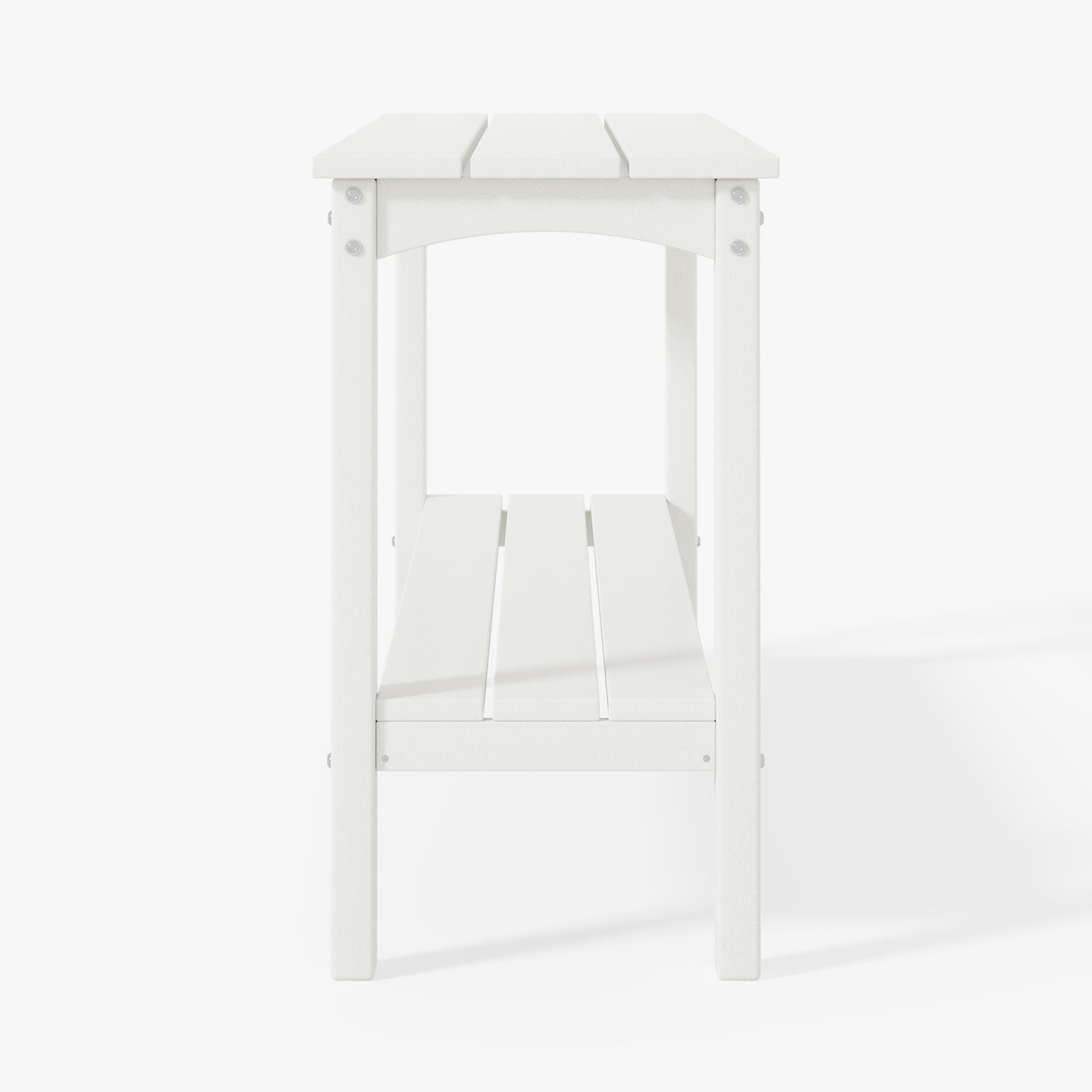 Westin Furniture Otto Outdoor Two Shelf Console Table, White, large