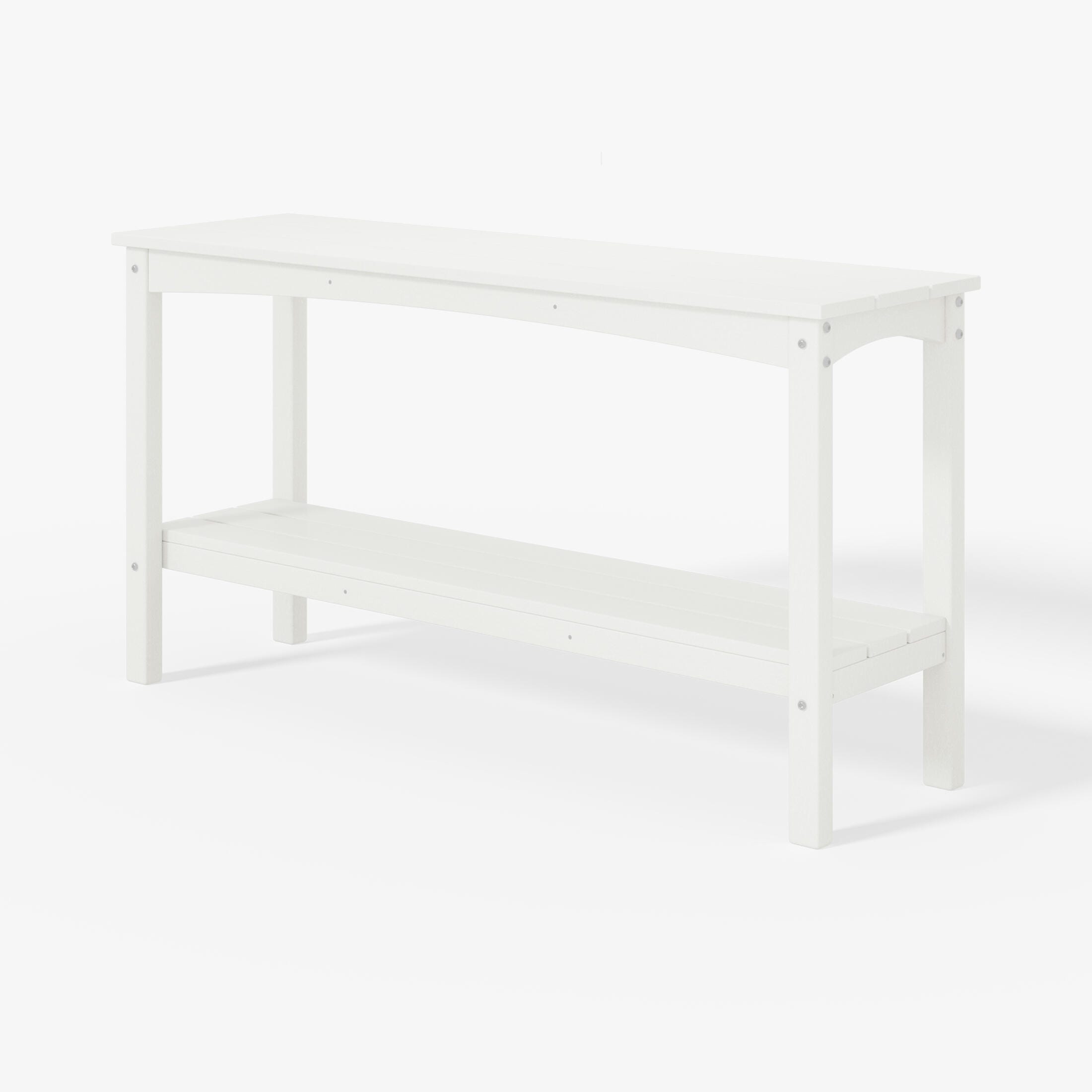 Westin Furniture Otto Outdoor Two Shelf Console Table, White, large