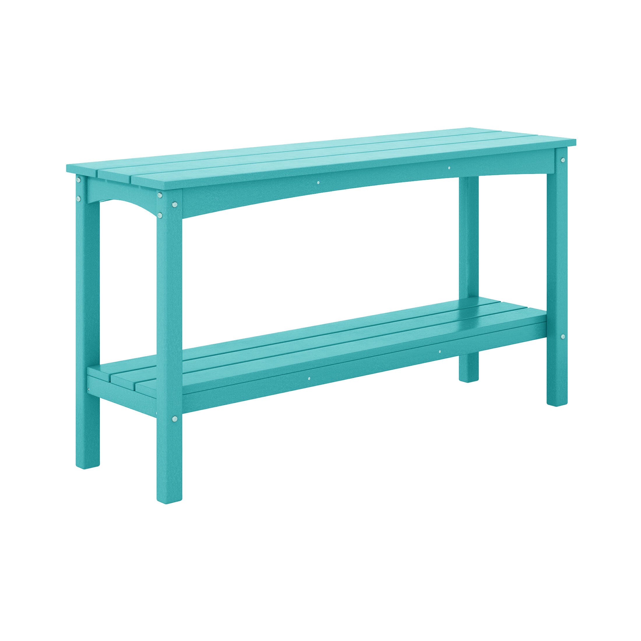 Westin Furniture Otto Outdoor Two Shelf Console Table, Turquoise, large