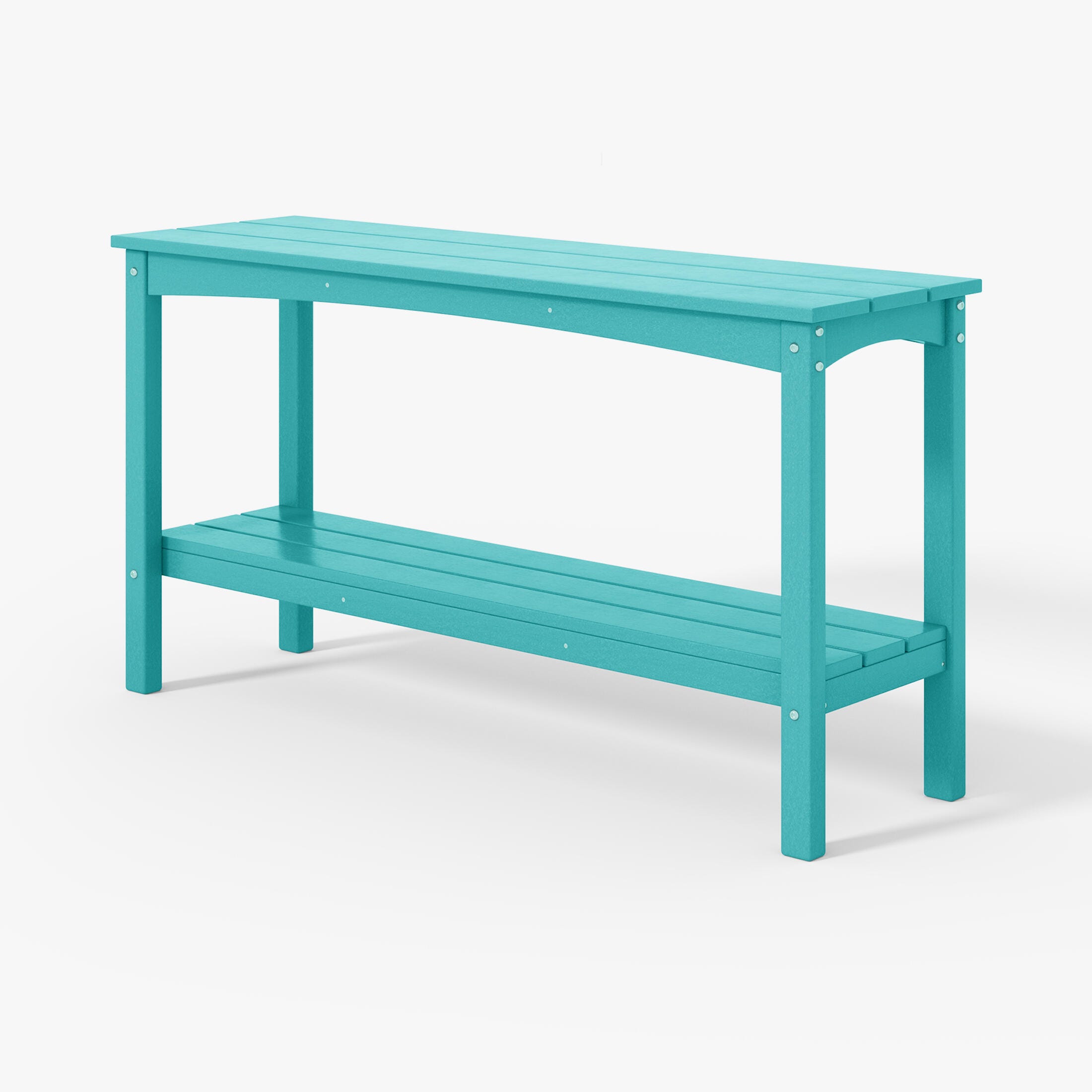 Westin Furniture Otto Outdoor Two Shelf Console Table, Turquoise, large