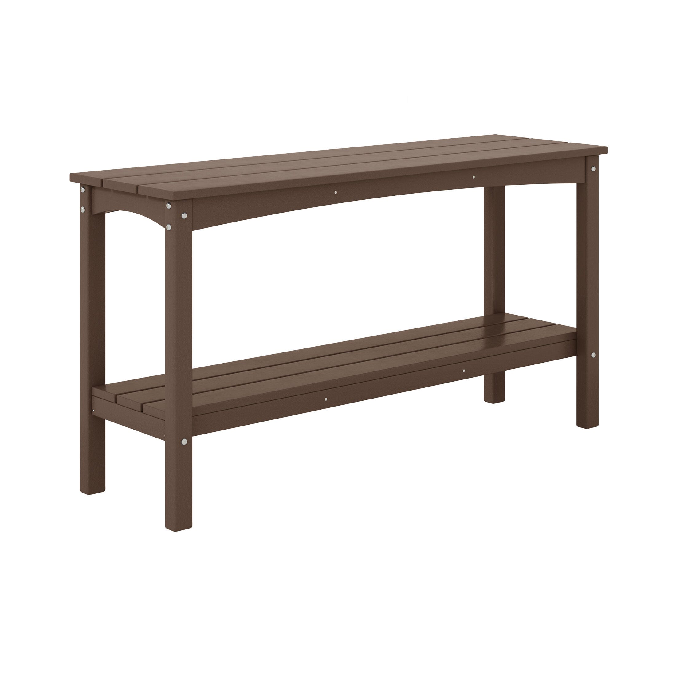 Westin Furniture Otto Outdoor Two Shelf Console Table, Dark Brown, large