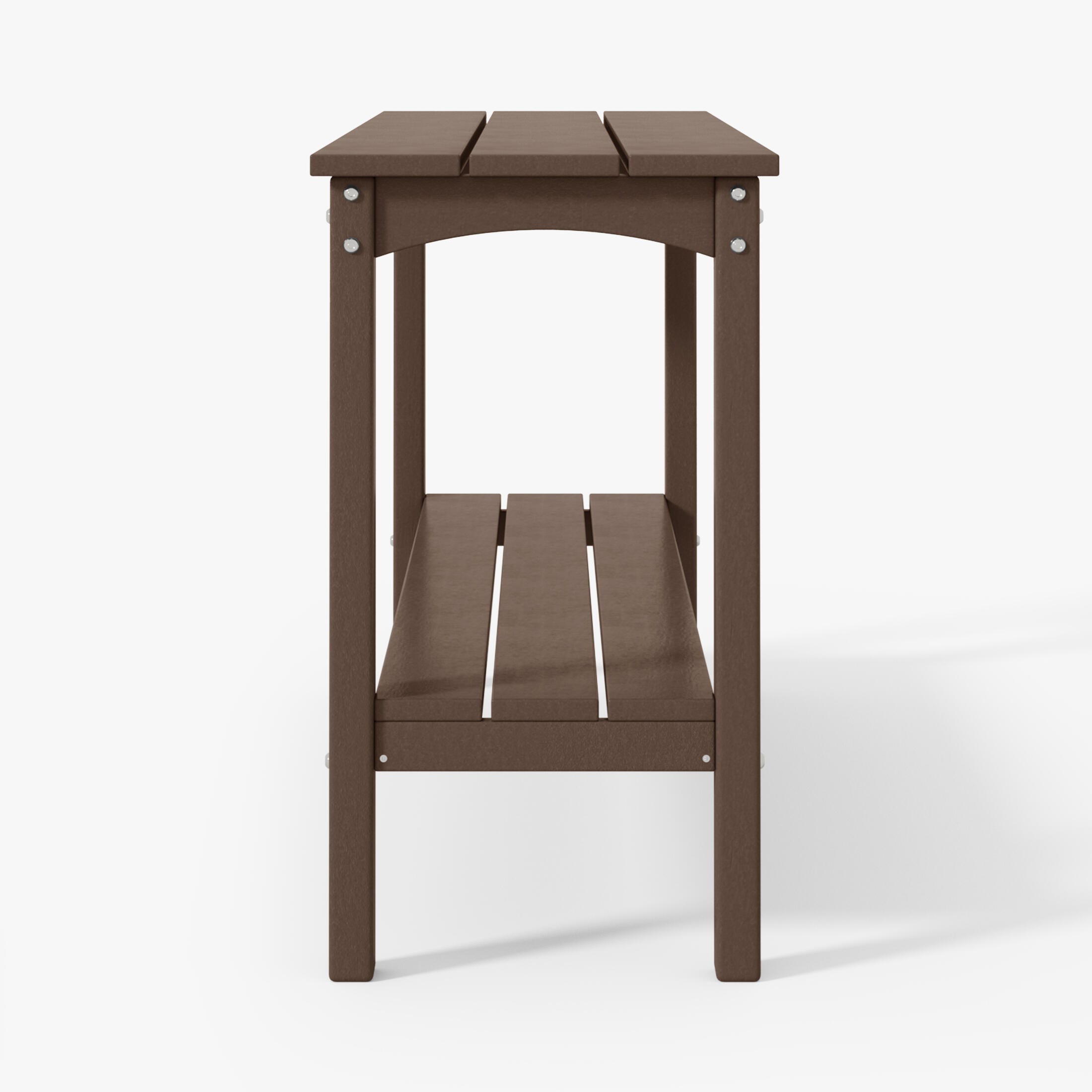 Westin Furniture Otto Outdoor Two Shelf Console Table, Dark Brown, large