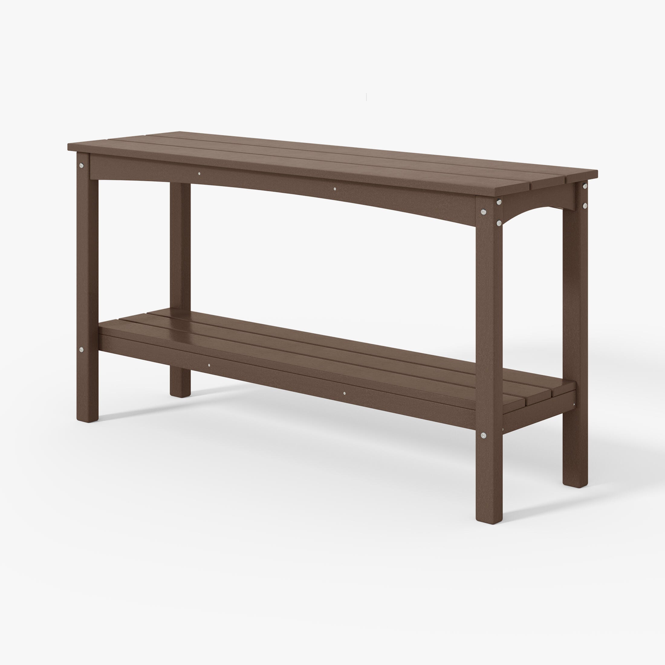 Westin Furniture Otto Outdoor Two Shelf Console Table, Dark Brown, large